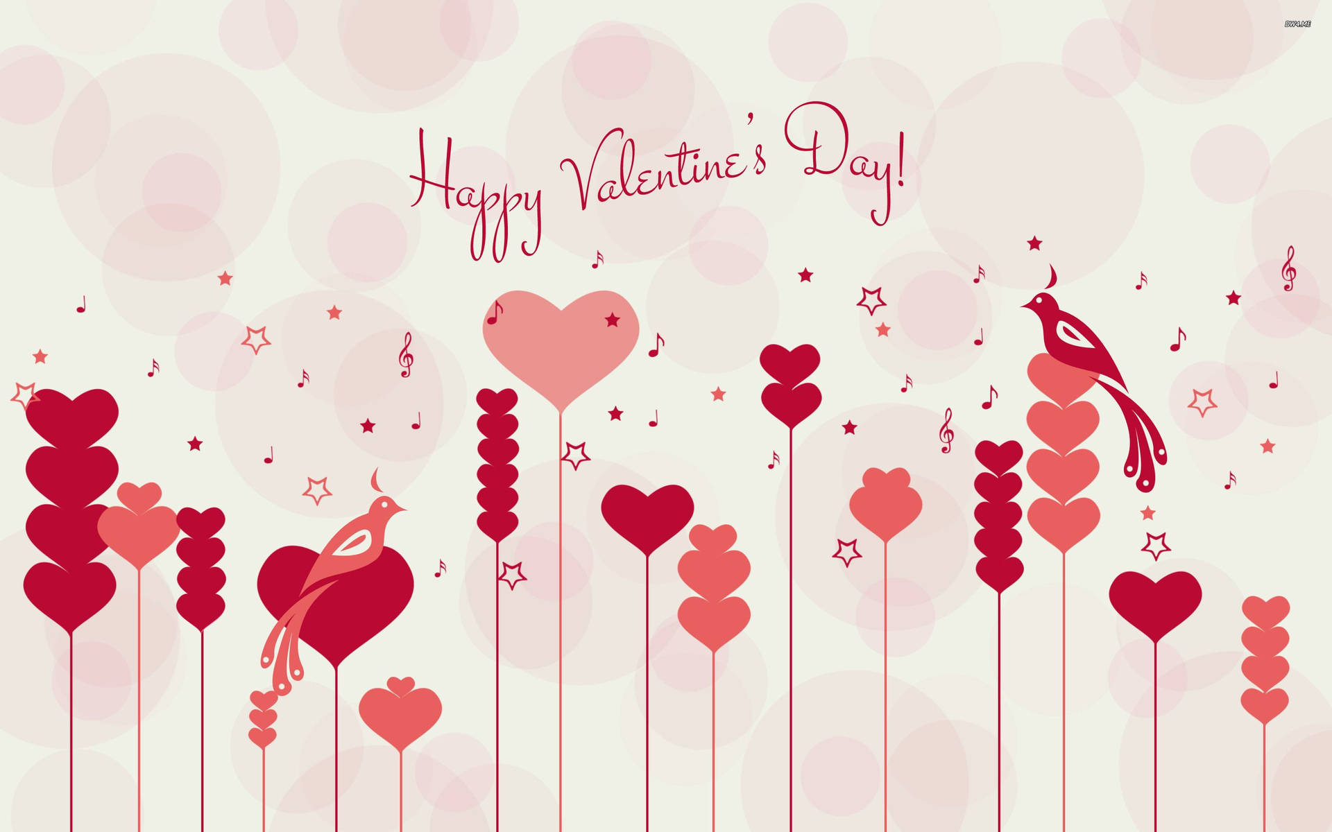 Download Cute Valentine's Day Hearts Field Wallpaper