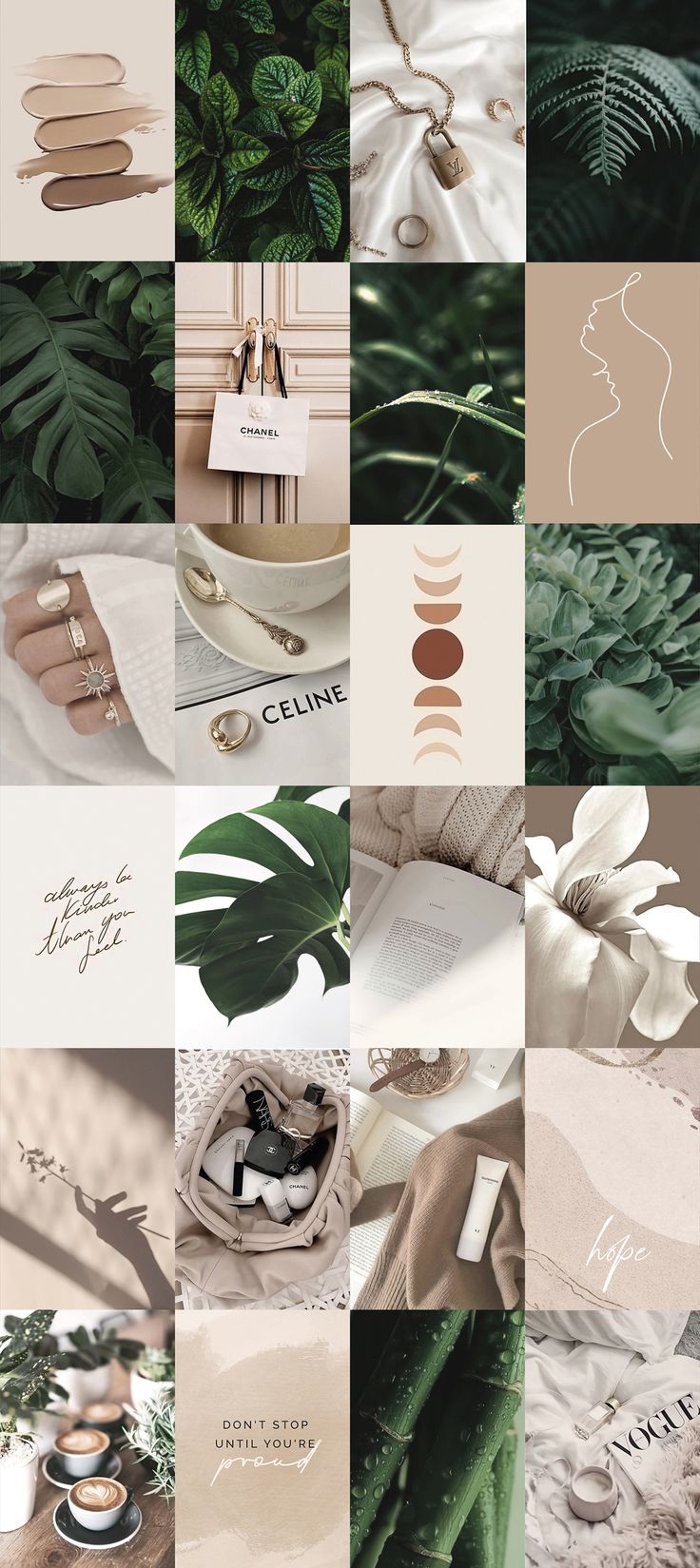 100pcs Boujee Boho Wall Collage Kit Aesthetic 1 Botanical UK. iPhone wallpaper tumblr aesthetic, Aesthetic desktop wallpaper, iPhone wallpaper vintage