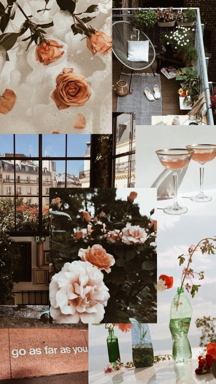 Collage Art Floral Wallpaper