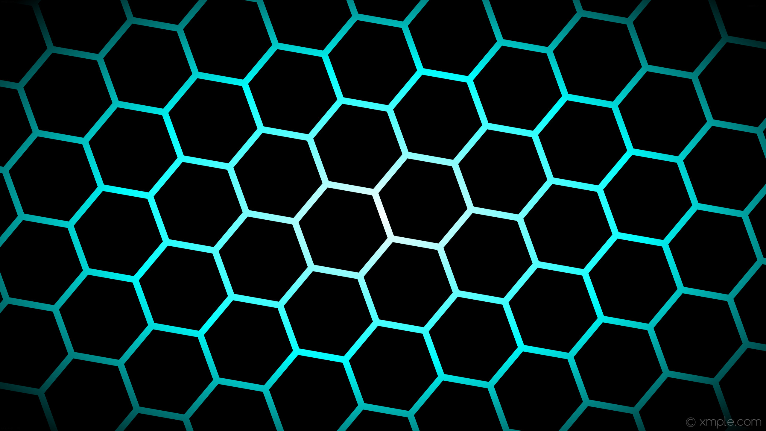 wallpaper glow hexagon black blue white gradient aqua cyan #ffffff ffff diagonal