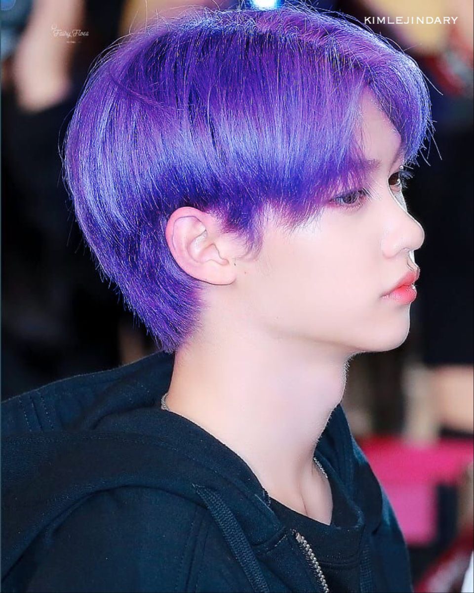 felix purple hair. Purple hair, Kids hair color, Asian haircut