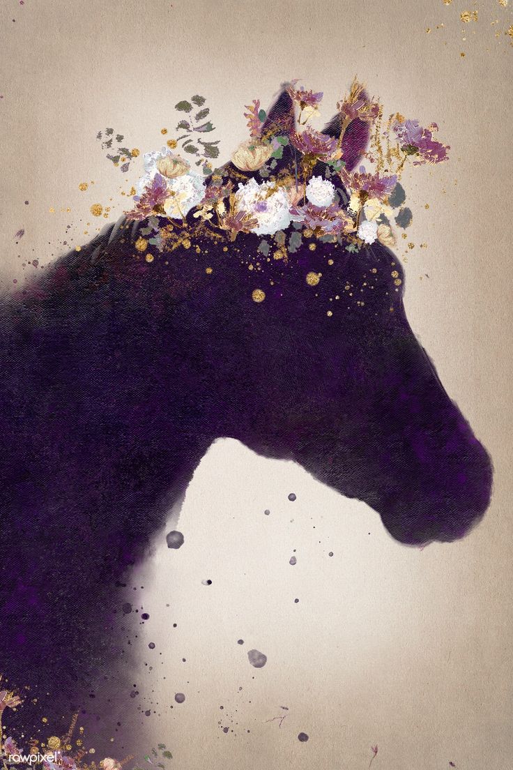 Horse head silhouette painting background illustration / PLOY. Watercolor pattern background, Horse wallpaper, Silhouette painting