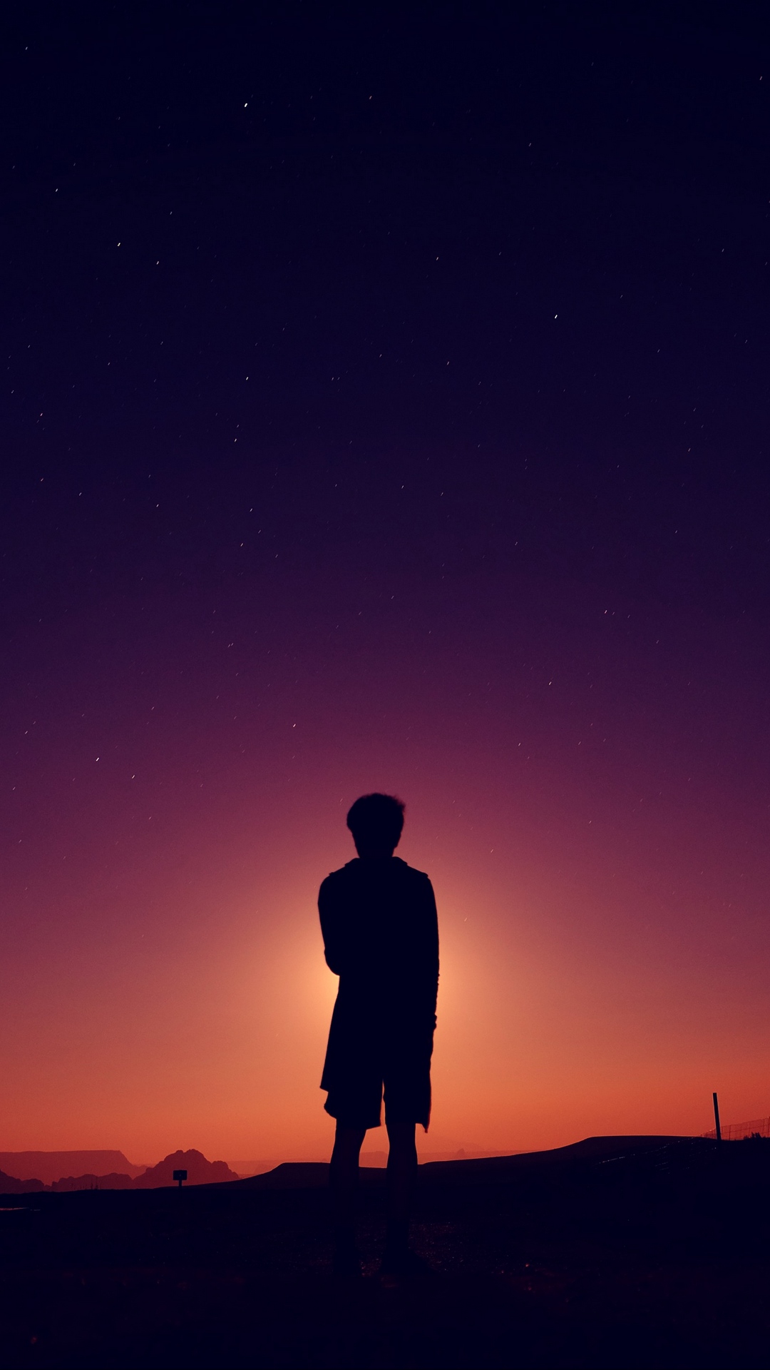 Silhouette Man Night Wallpaper 1080– X1920 Out Wallpaper