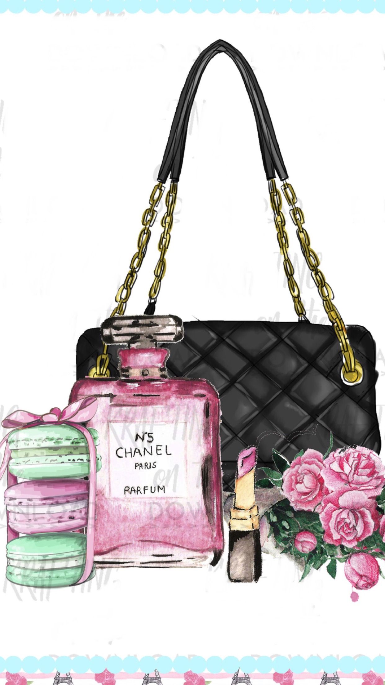 Wallpaper iPhone. Perfume art, Chanel poster, Chanel decor