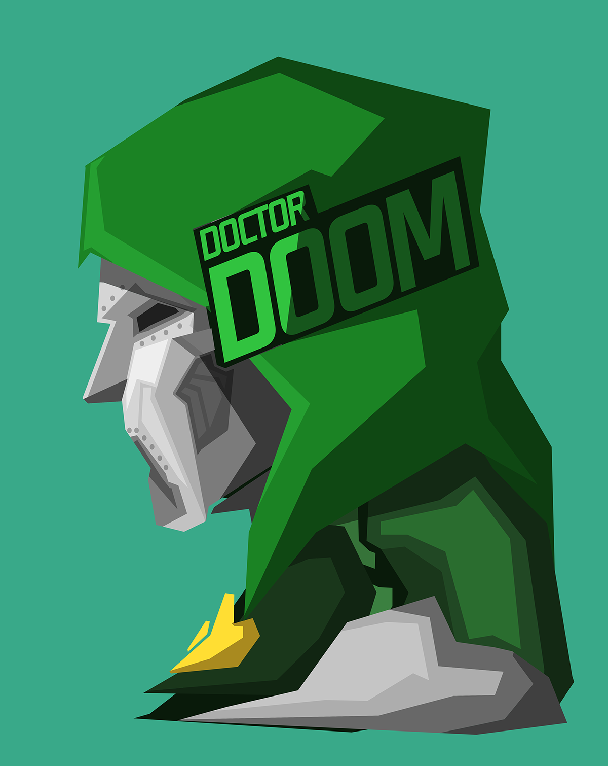 Wallpaper, illustration, cartoon, Marvel Comics, green background, Doctor Doom, villains, font 1200x1510