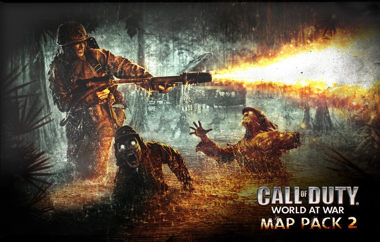 Wallpaper World at War, Nazi Zombies, Call of Duty image for desktop, section игры