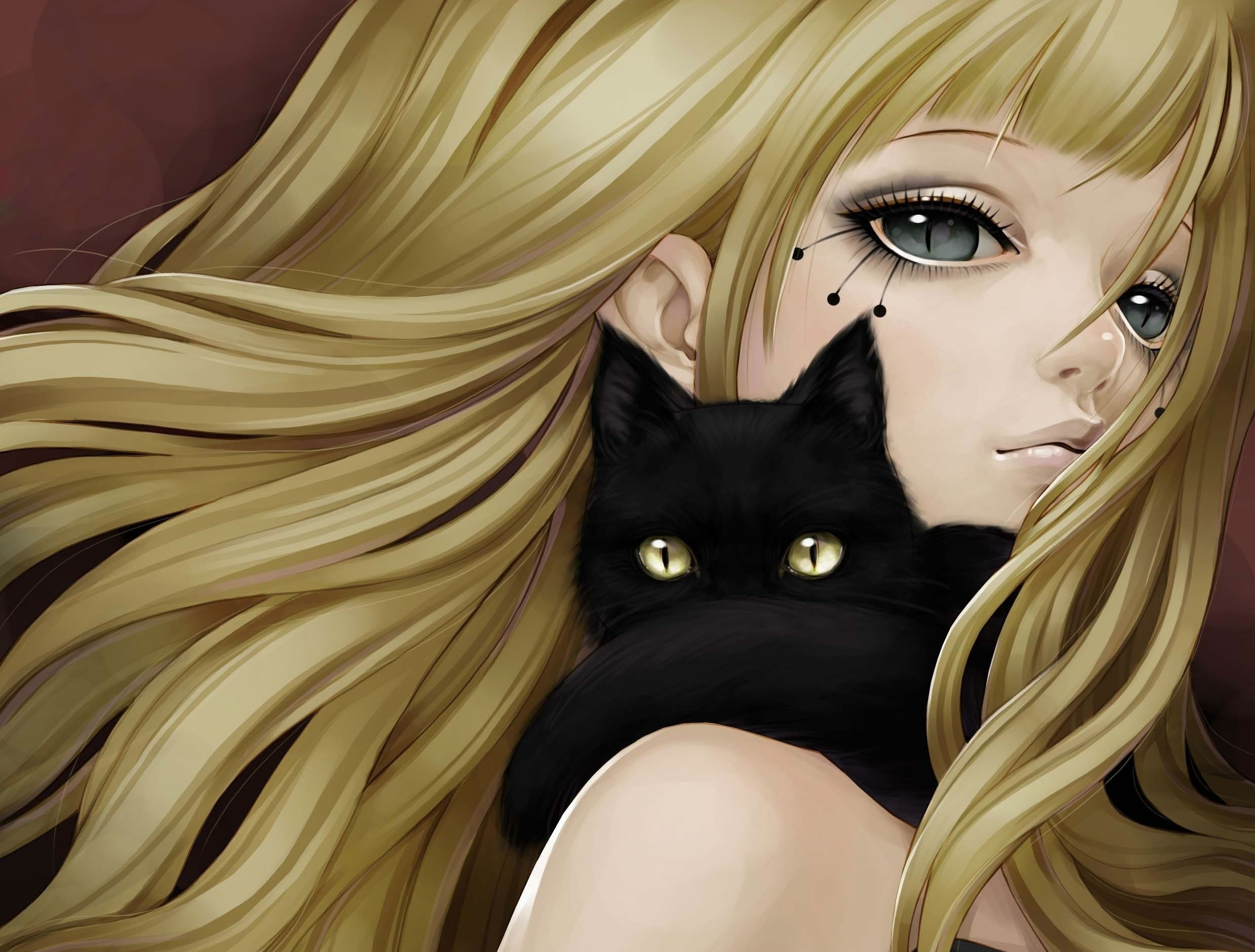 original, Anime, Girl, Cat Wallpaper HD / Desktop and Mobile Background