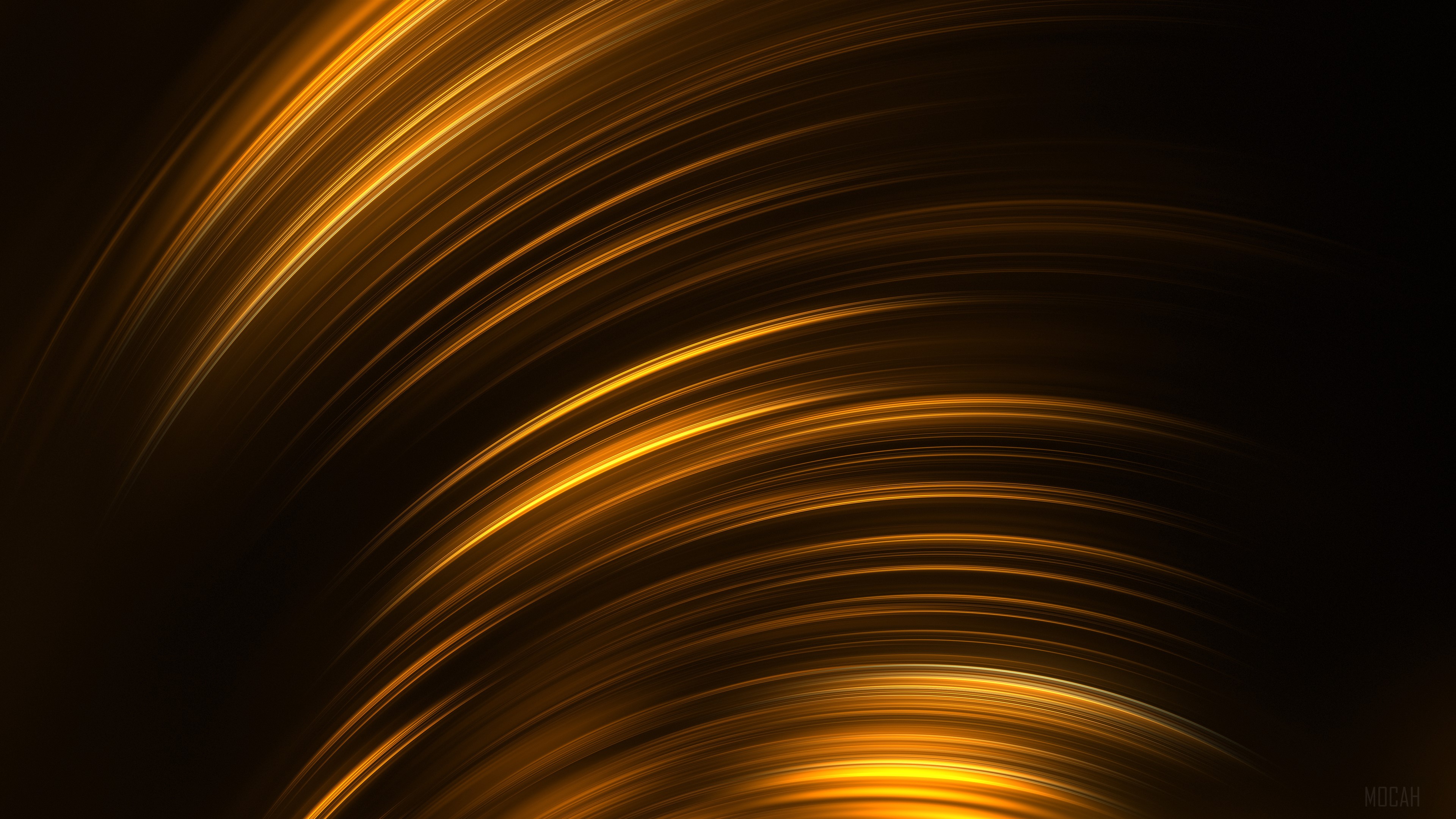 Gold Black Lines 3D Abstract 4k Gallery HD Wallpaper