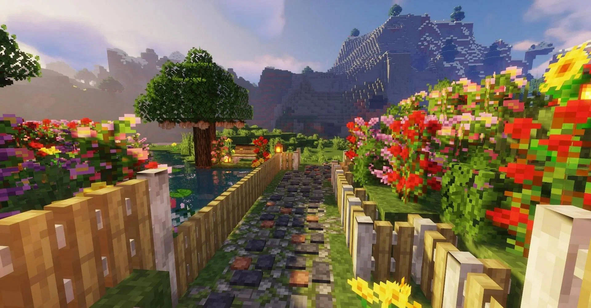 Download Beautiful Minecraft Flower Garden Wallpaper
