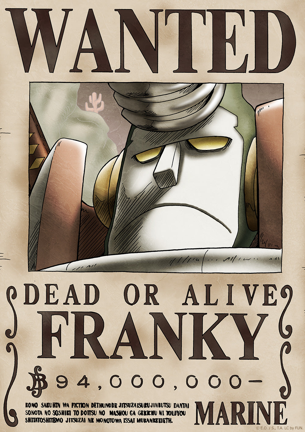 ONE PIECE WANTED: Dead or Alive Poster: Franky ( Official Licensed )