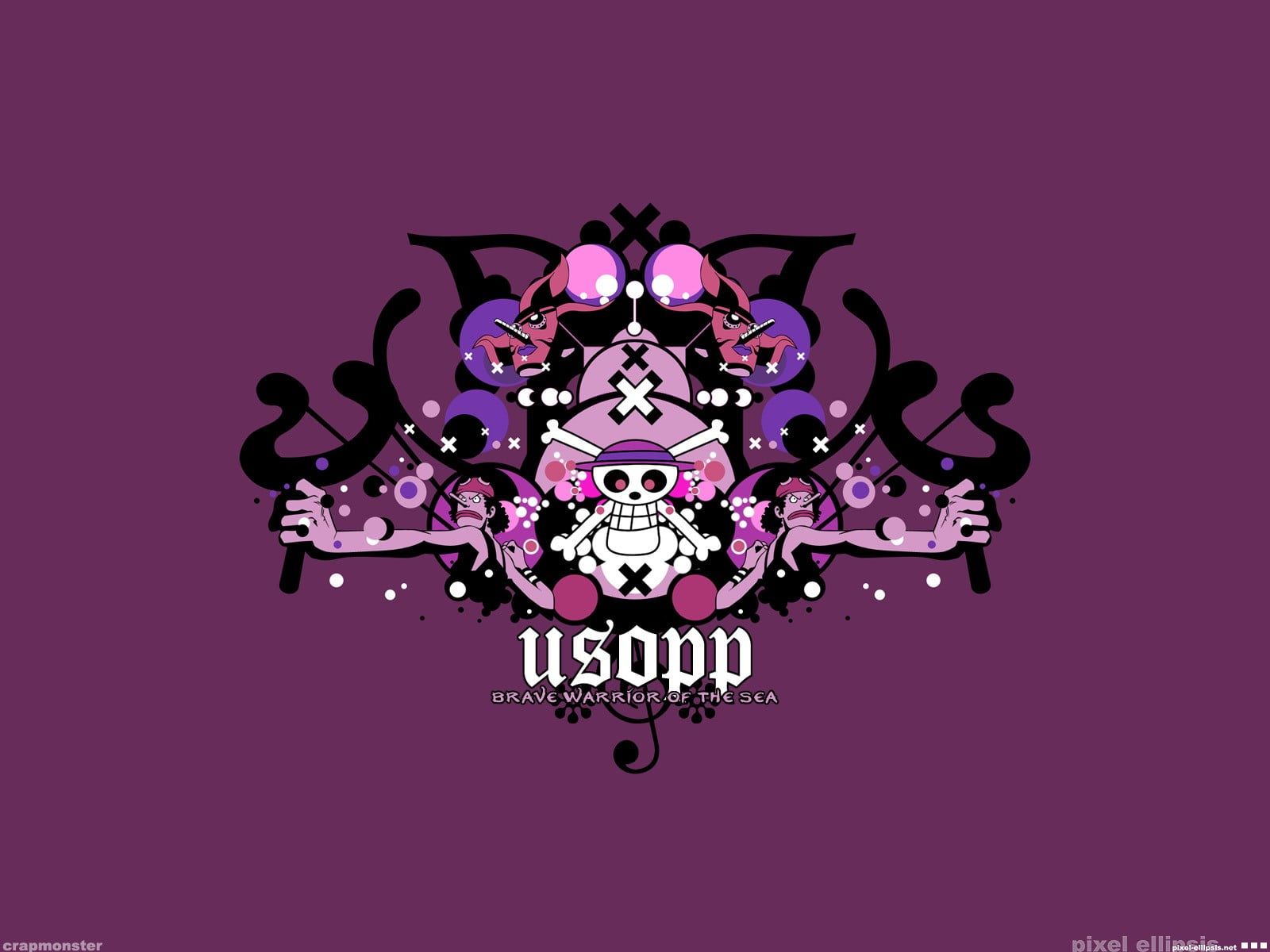 purple background with Usopp logo One Piece #anime P #wallpaper #hdwallpaper #desktop. One piece logo, Anime wallpaper, Purple background