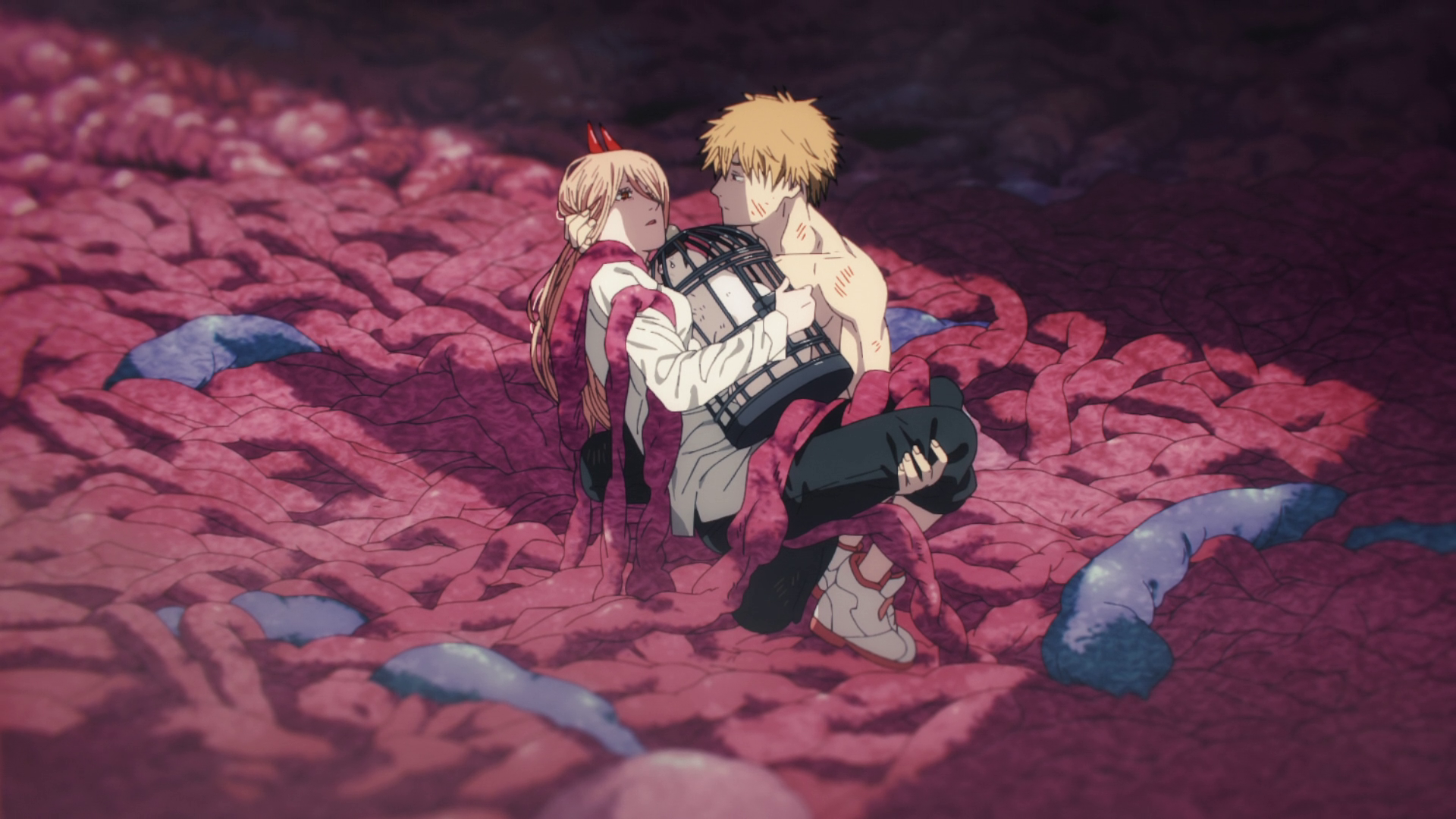 Wallpaper, anime, Chainsaw Man, Makima Chainsaw Man, Denji Chainsaw Man 1920x1080