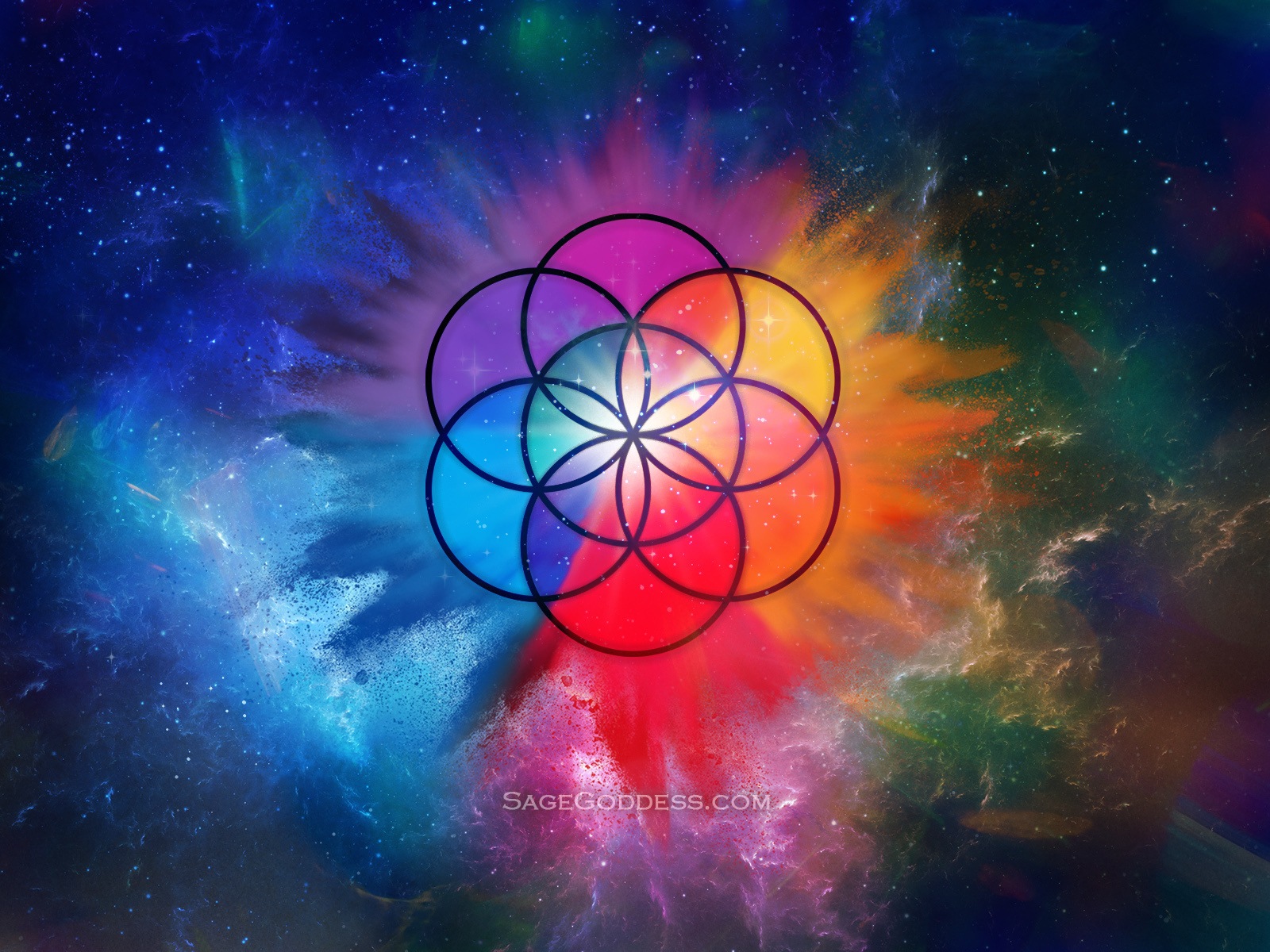 Free Custom Sage Goddess Downloadable Seed of Life Wallpaper