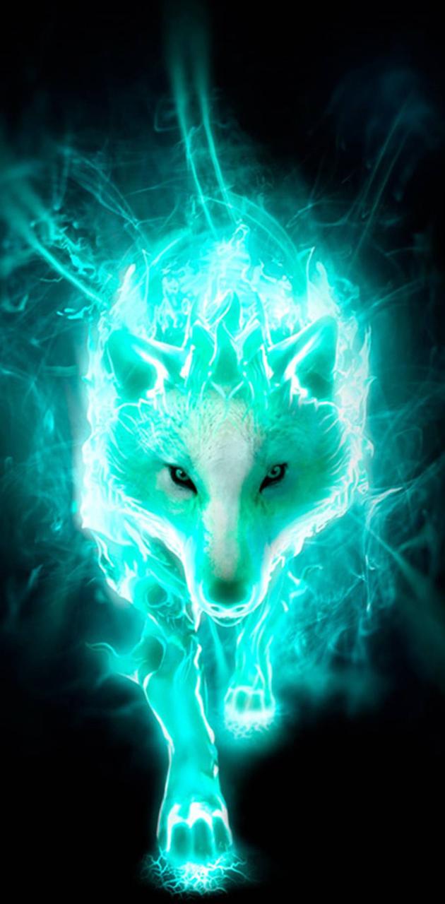 Fire demon wolf wallpaper