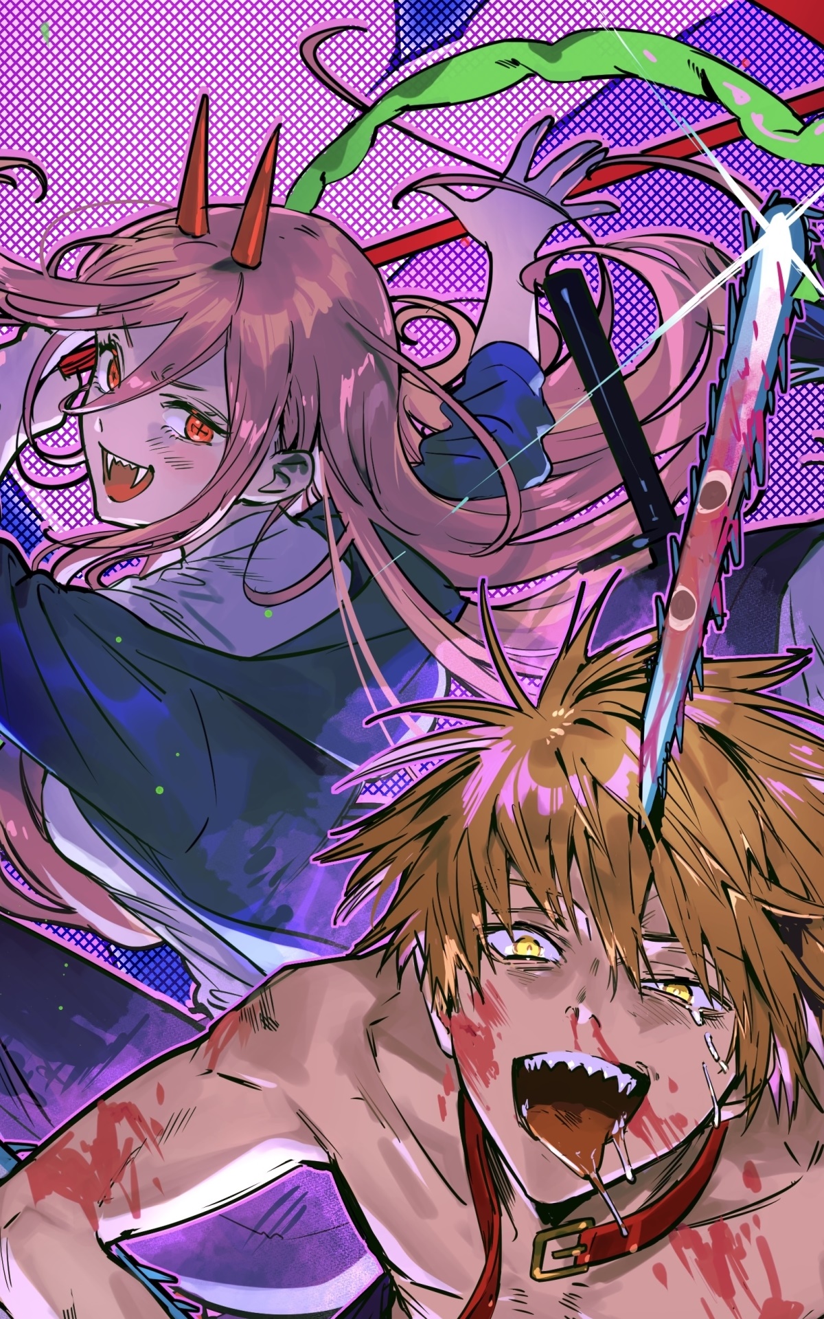 Wallpaper / Anime Chainsaw Man Phone Wallpaper, Power (Chainsaw Man), Denji (Chainsaw Man), 1200x1920 free download