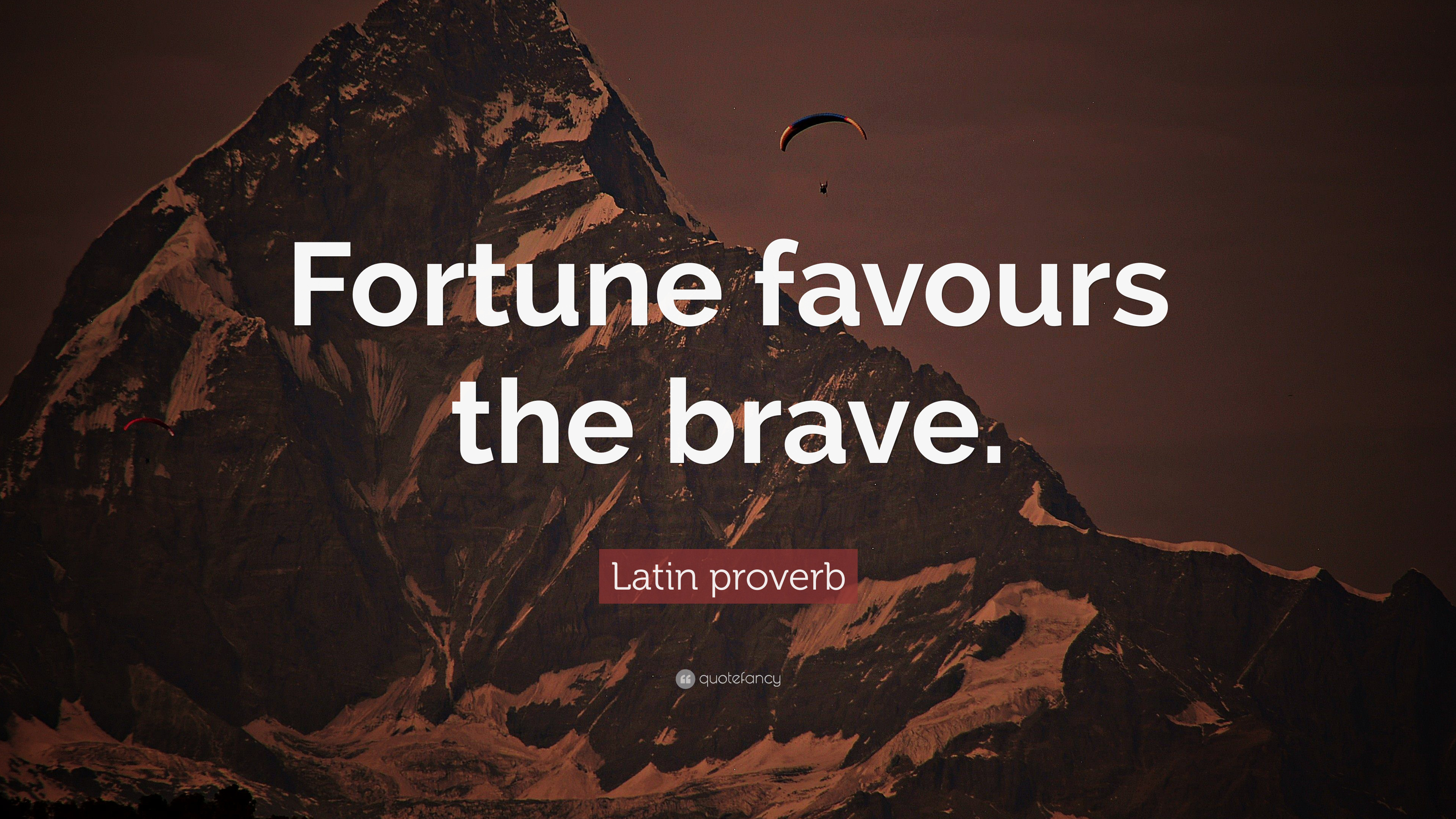Latin proverb Quote: “Fortune favours the brave.”