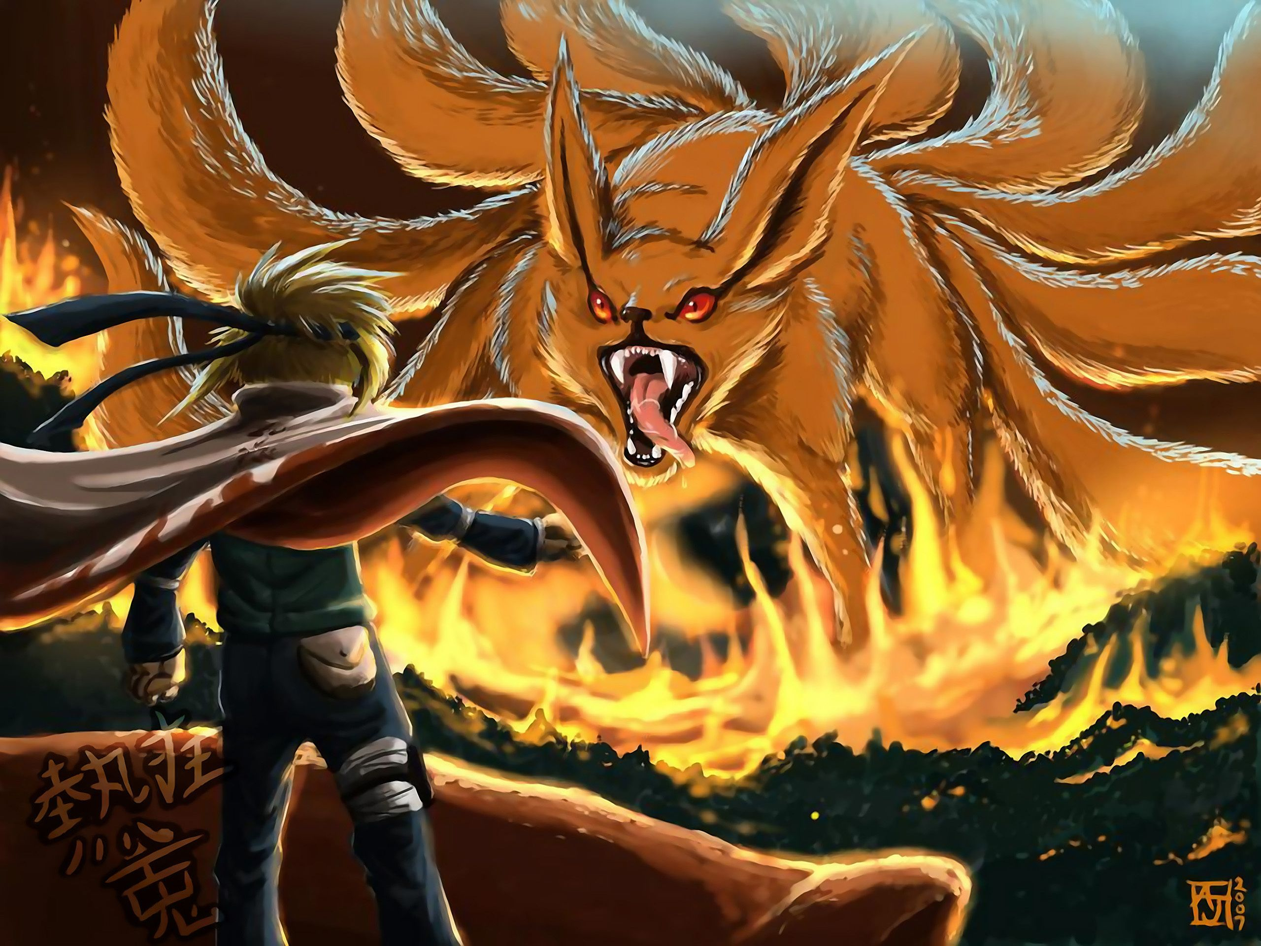 Nine Tailed Fox Wallpaper and Background 4K, HD, Dual Screen