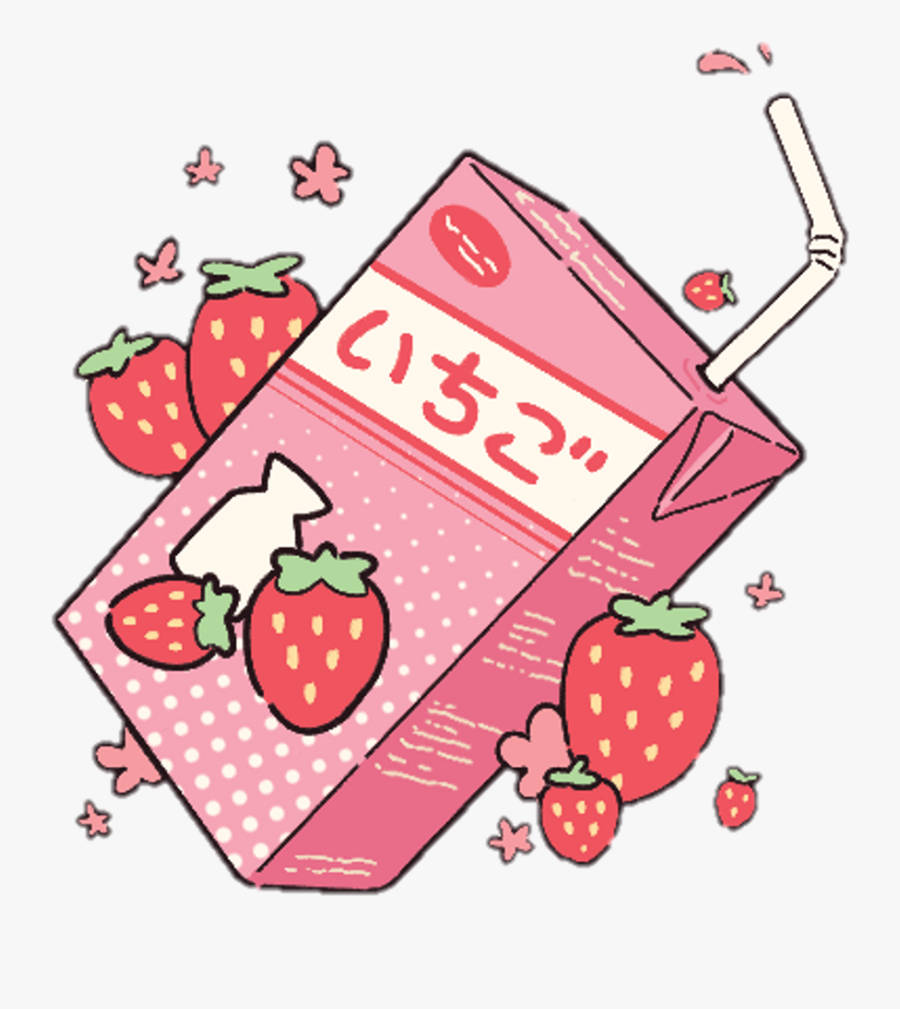 Download Strawberry Milk Wallpaper