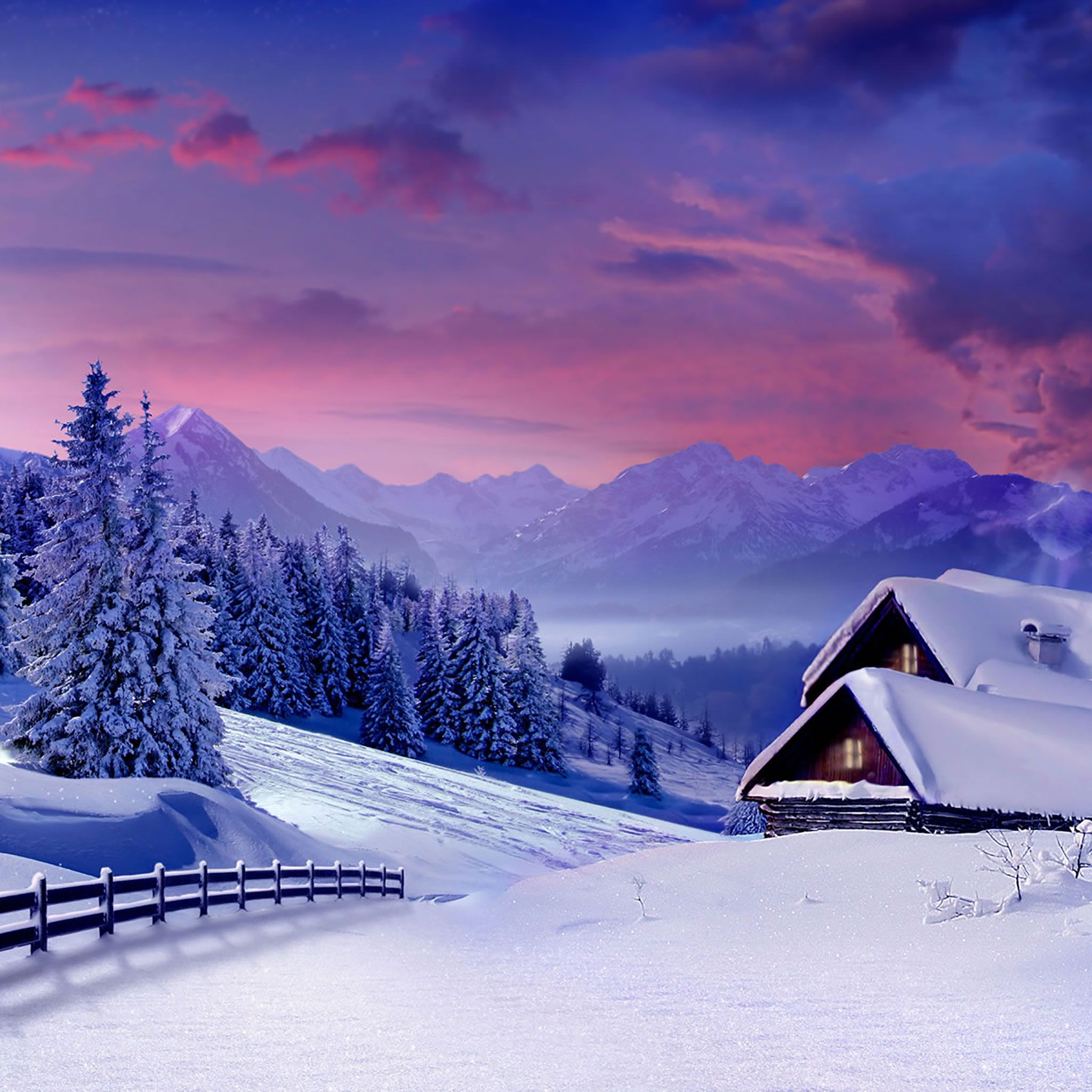 Winter Mountains Wallpaper and Background 4K, HD, Dual Screen