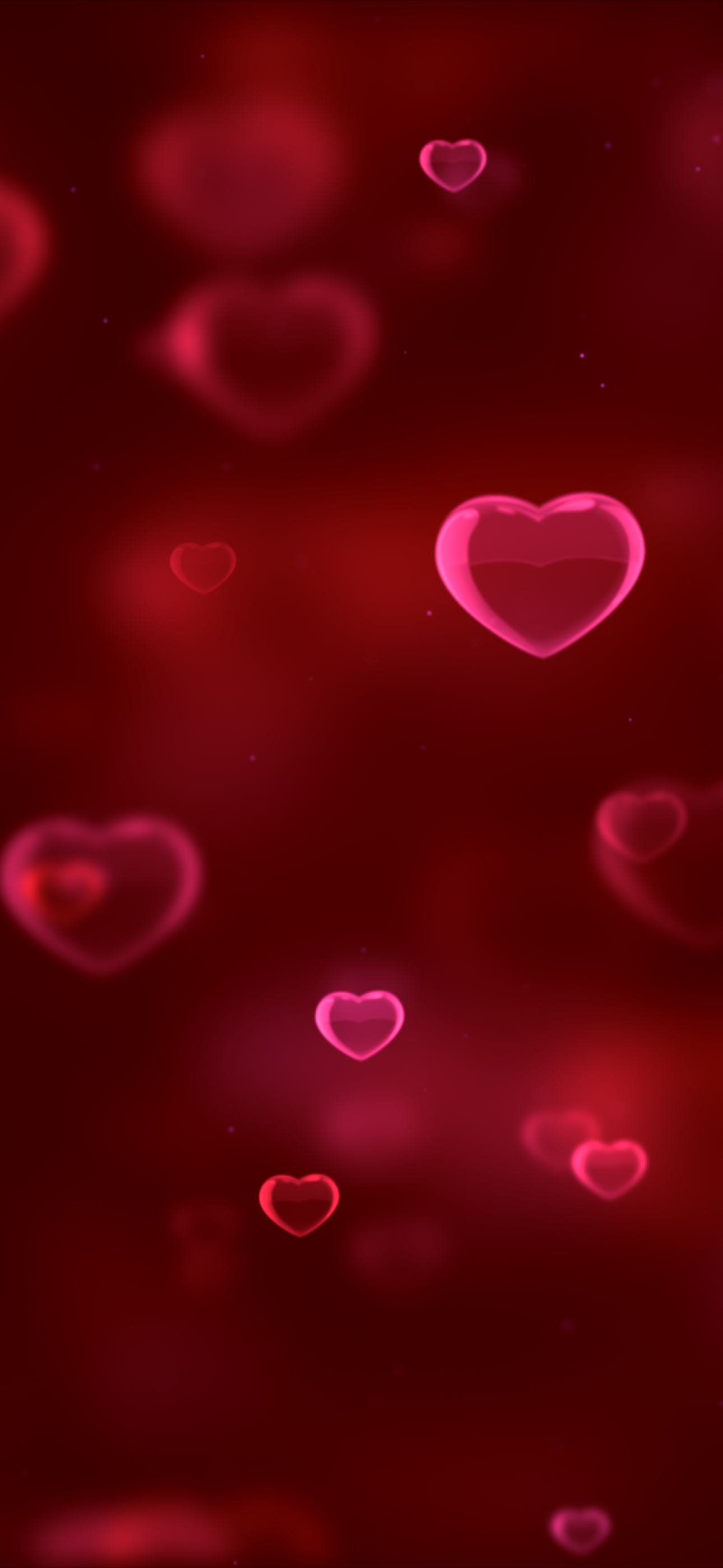 Red hearts Wallpaper 4K, Bokeh, Red background, Abstract