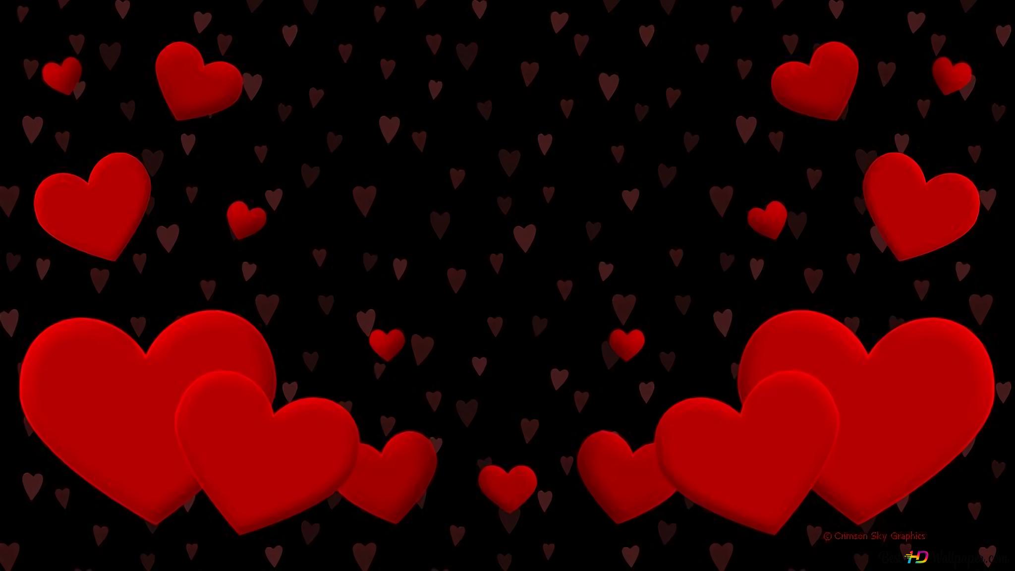 Valentine's day hearts background 2K wallpaper download
