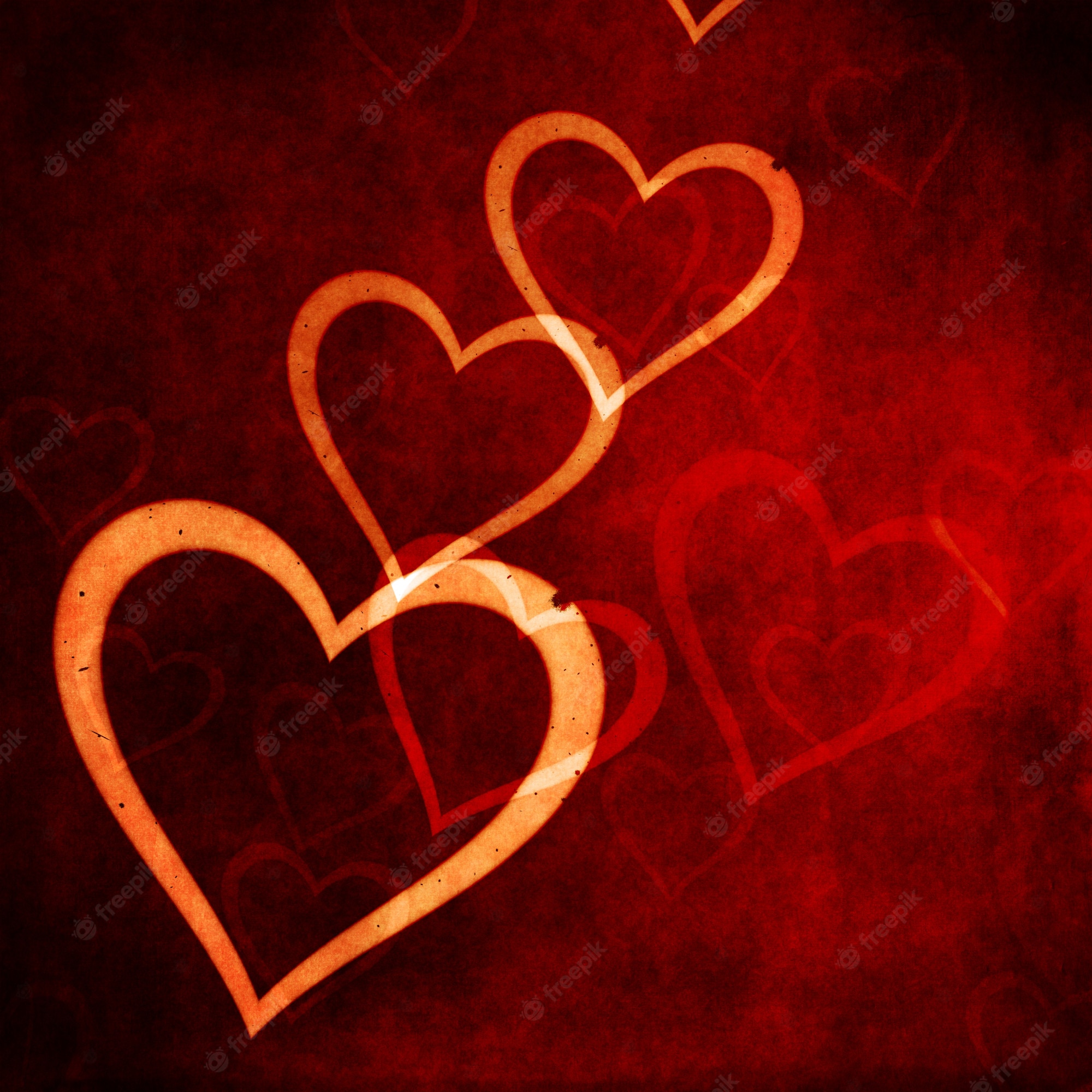 Free Photo. Valentine's day background with grunge style hearts design