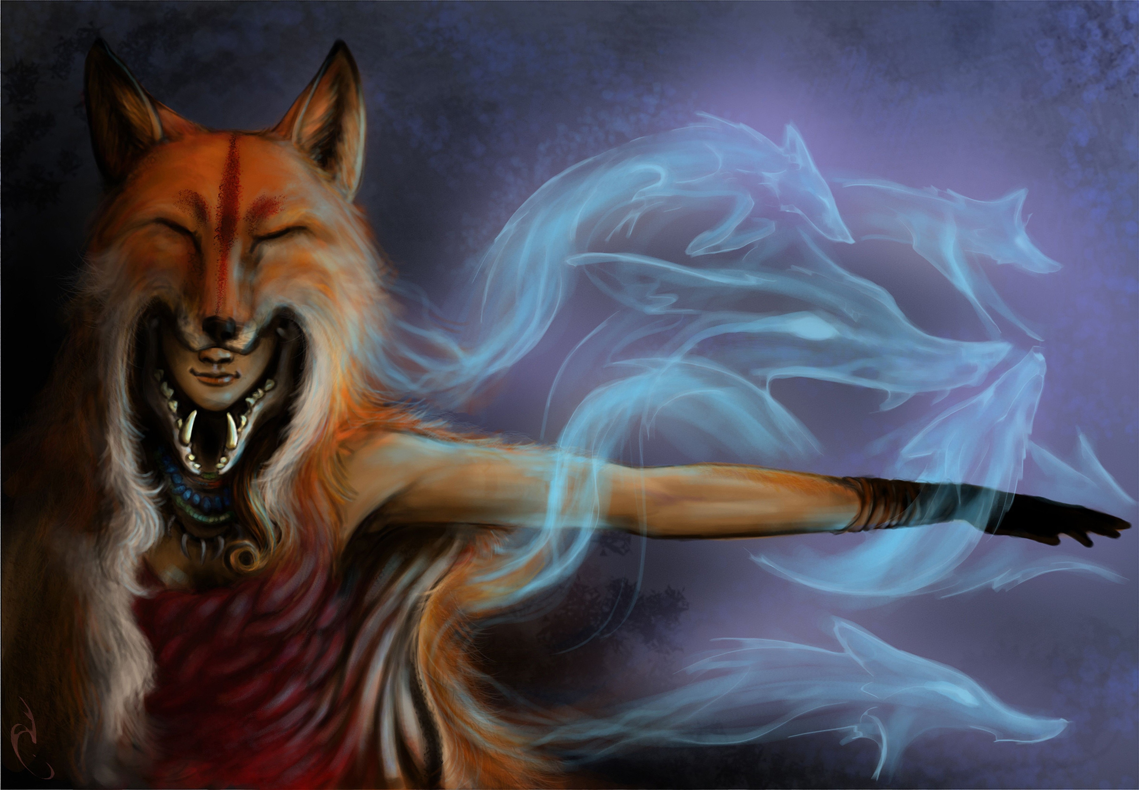 fantasy Art, Fox Girl Wallpaper HD / Desktop and Mobile Background