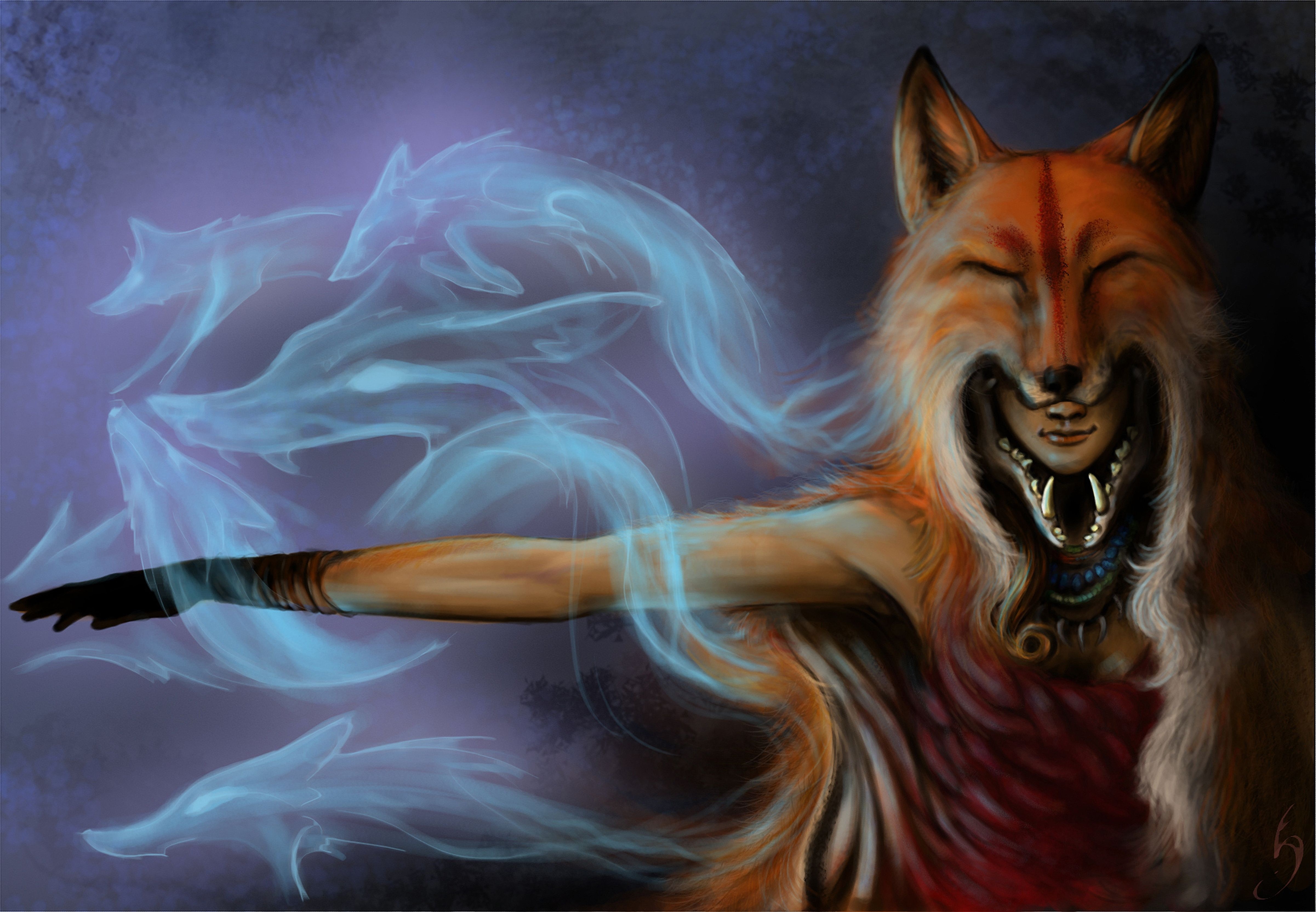 illustration, fantasy art, fox girl, magician, mythology, screenshot, computer wallpaper, fictional character Gallery HD Wallpaper