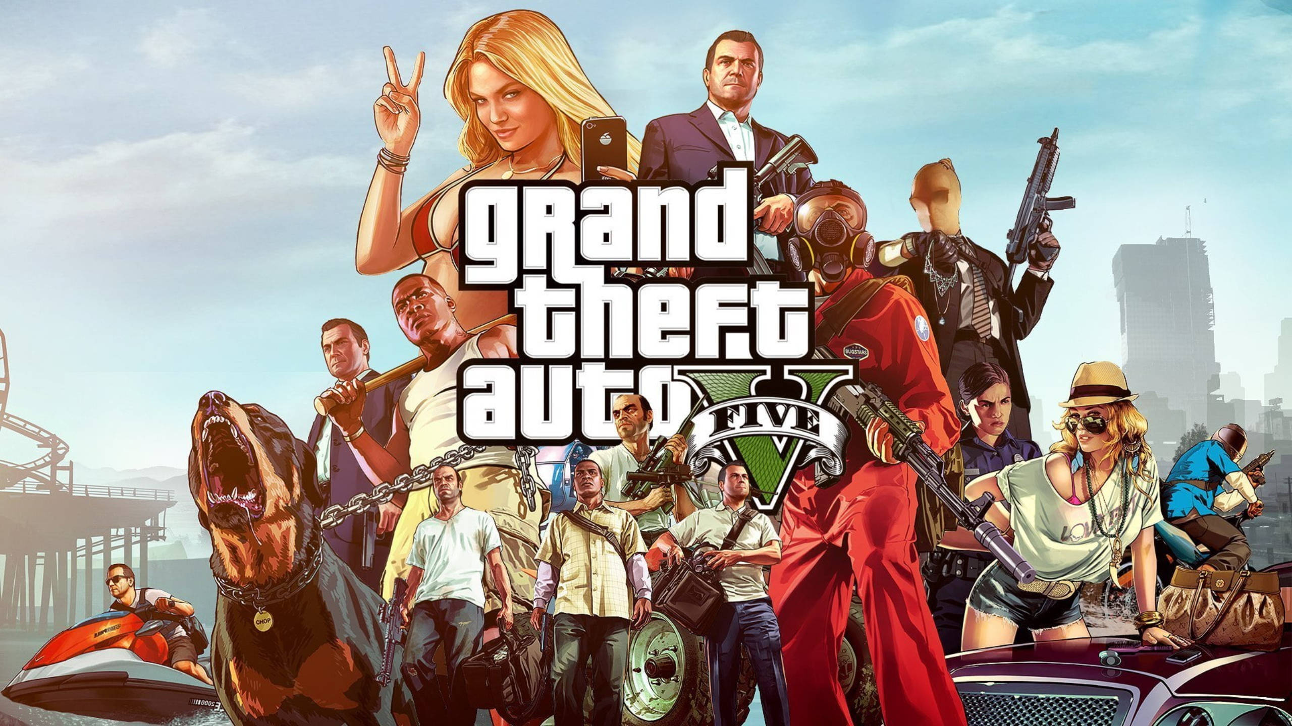 Download Grand Theft Auto Five All Characters Wallpaper