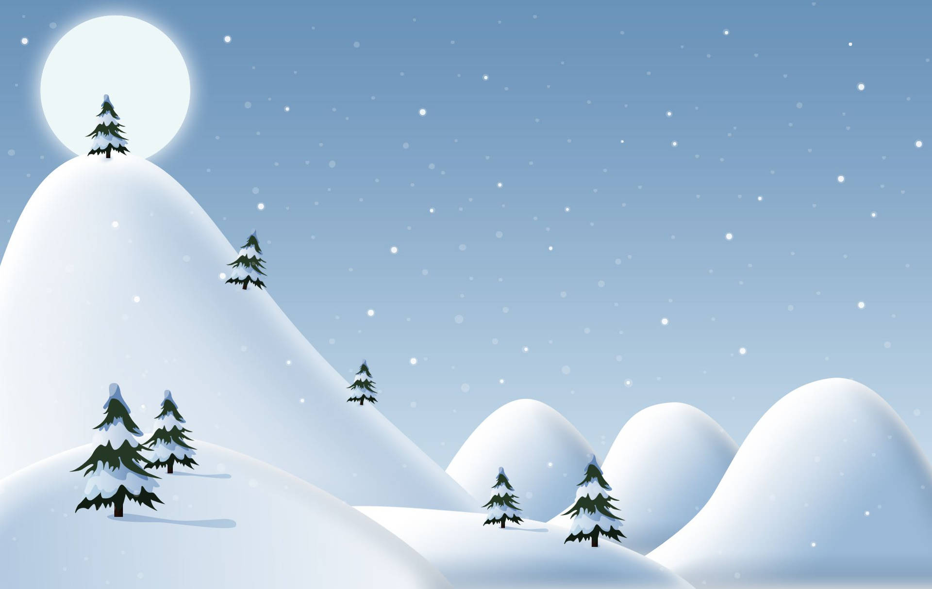 Download Christmas Snowy Hill Wallpaper