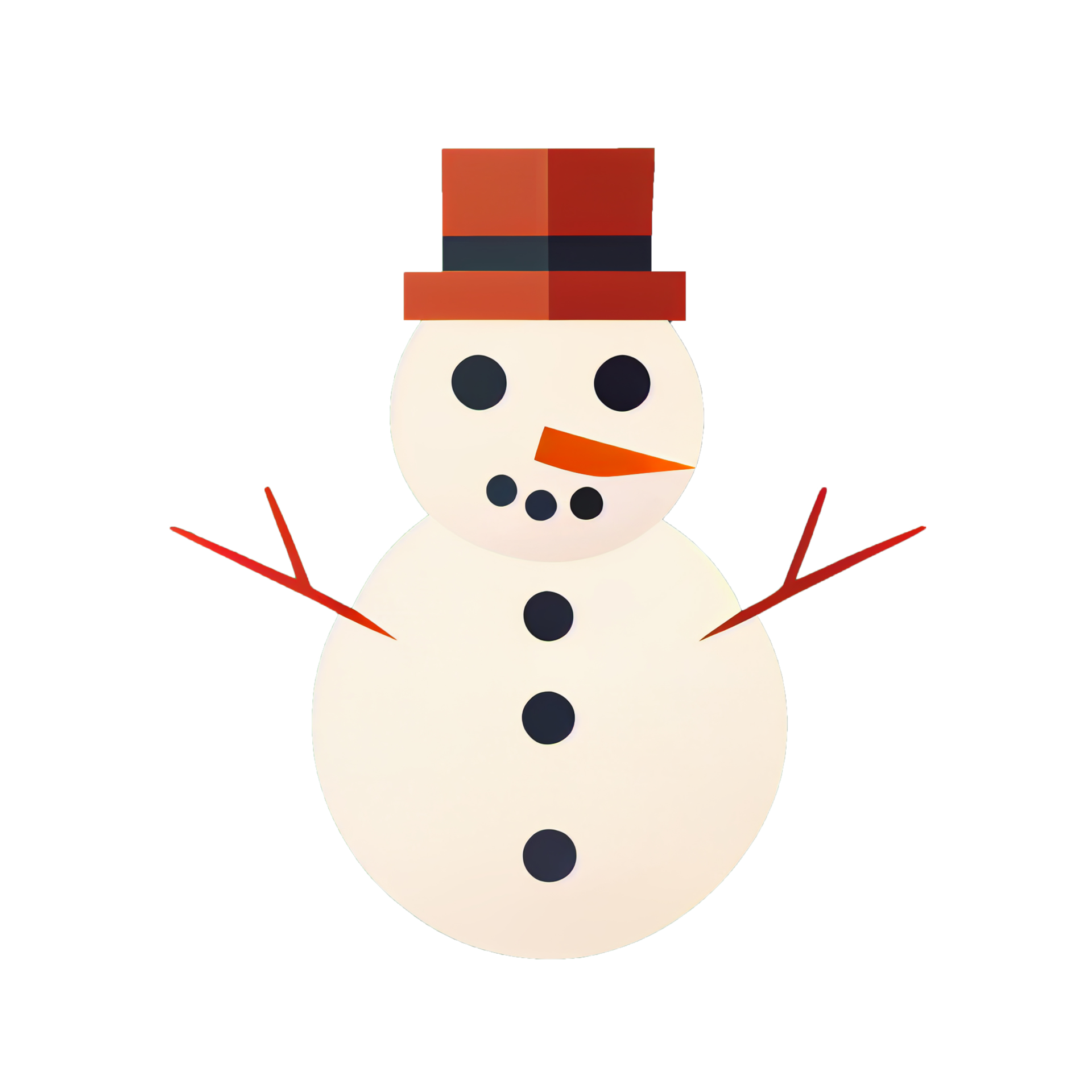 Free Flat Christmas Snowman cartoon wallpaper. Modern flat design in winter. Minimalist winter wallpaper PNG with Transparent Background