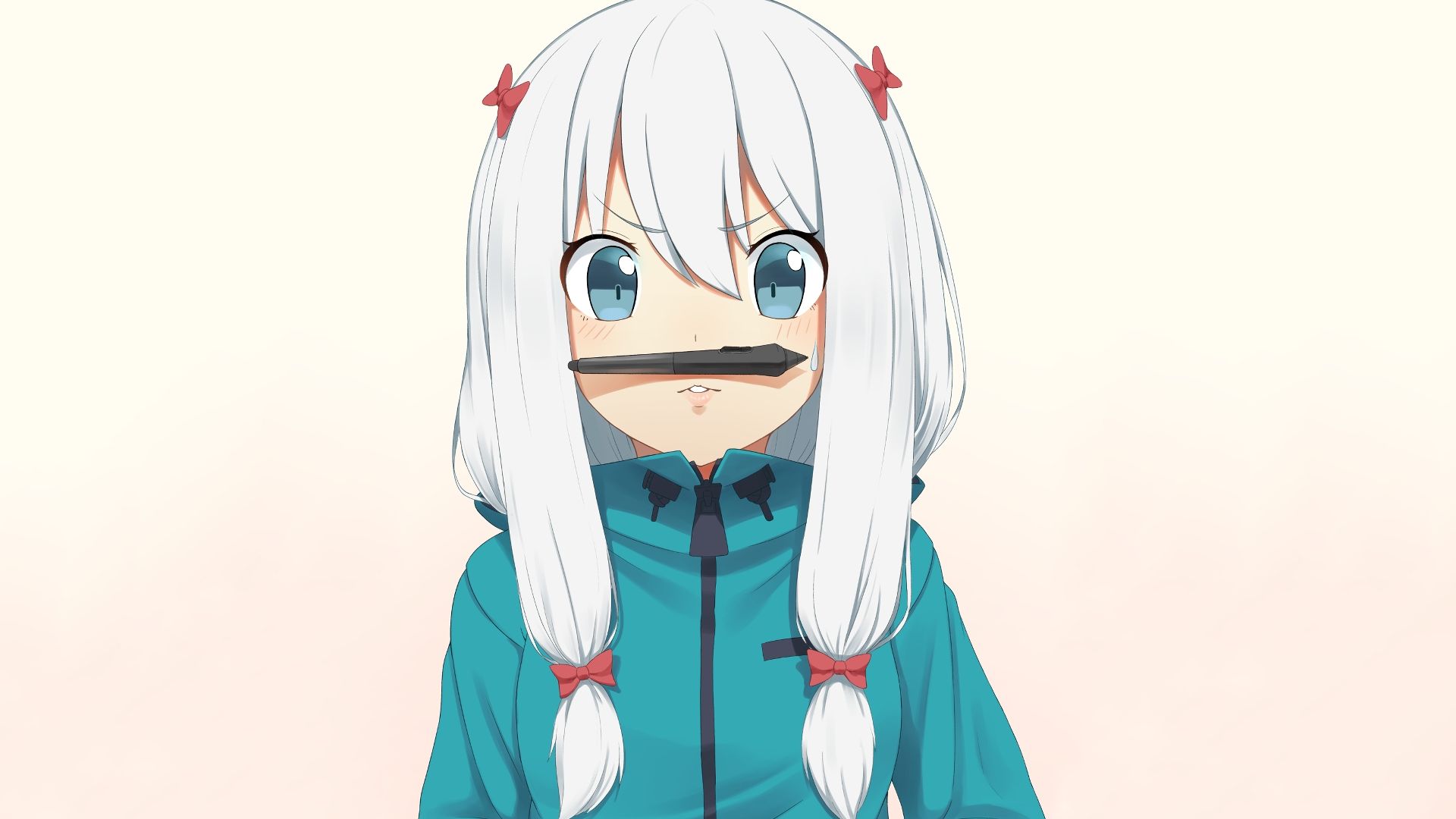 Desktop Wallpaper Sagiri Izumi, Face, Funny, Anime Girl, HD Image, Picture, Background, Vtvn5s