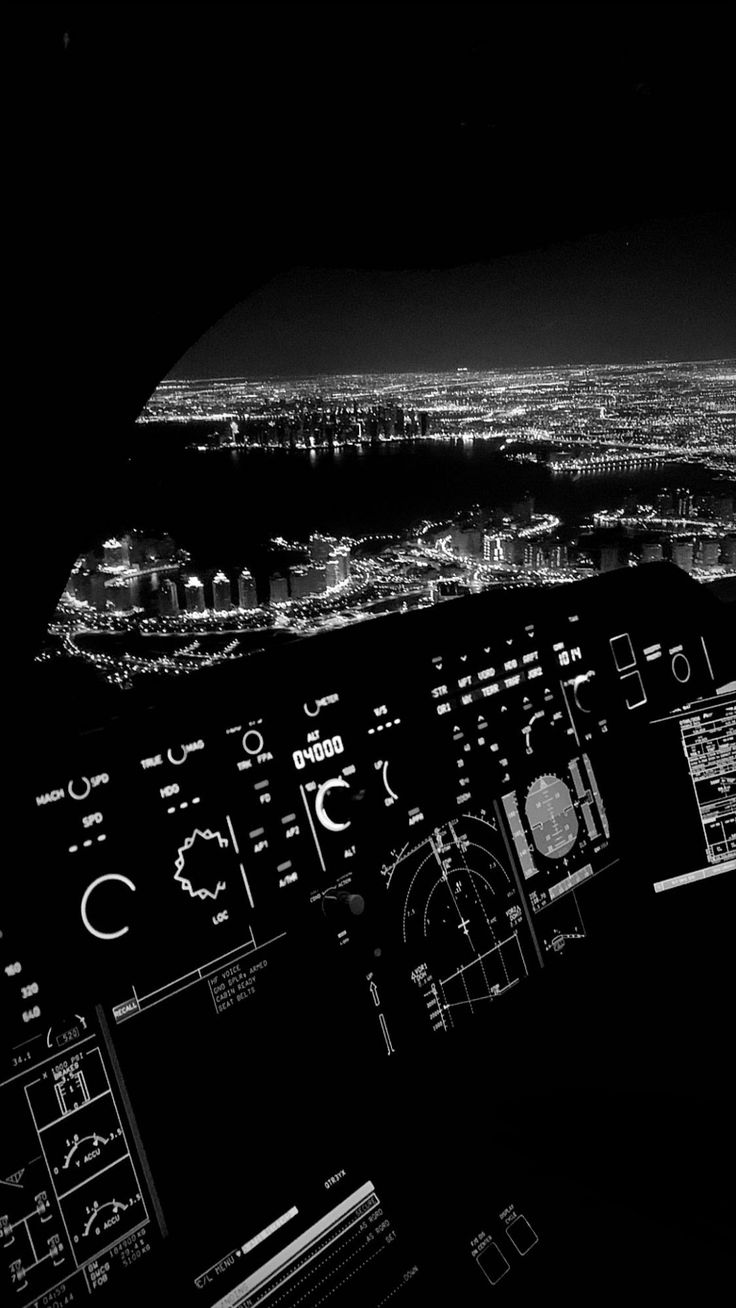 Night A350 cockpit. Airplane wallpaper, Black and white picture wall, Plane photography