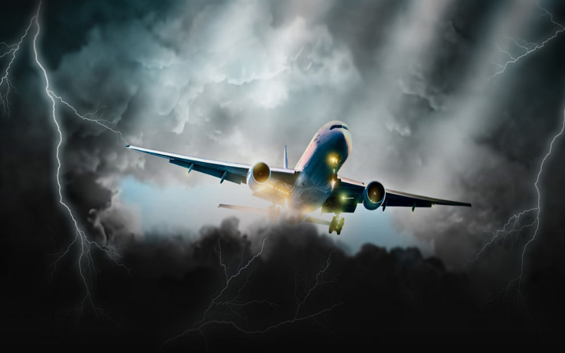 Aviation Dark Storm Clouds, Lightning Art HD Wallpaper, Wallpaper13.com
