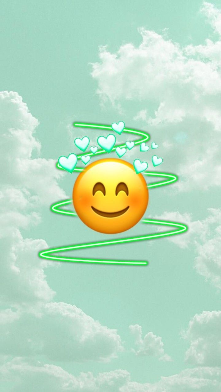 Aesthetic teal greeb emoji wallpaper. para iphone, Desenho de emoji, Fundo de tela tumblr