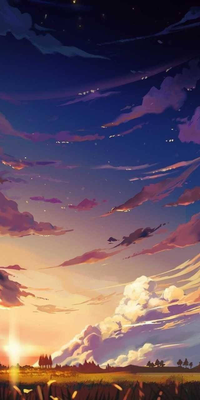Download Calm Aesthetic Anime Sky Wallpaper