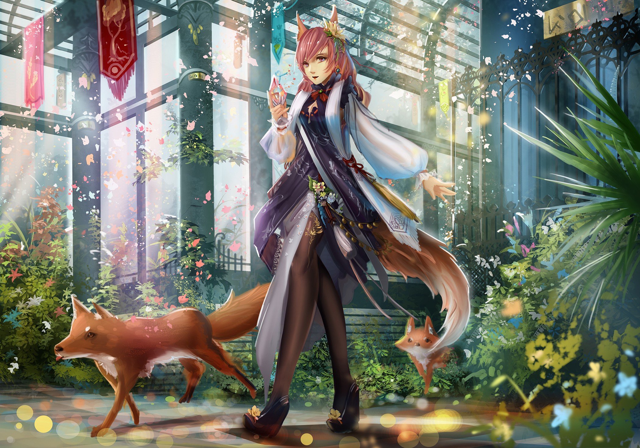 original characters, fox girl, anime girls Gallery HD Wallpaper
