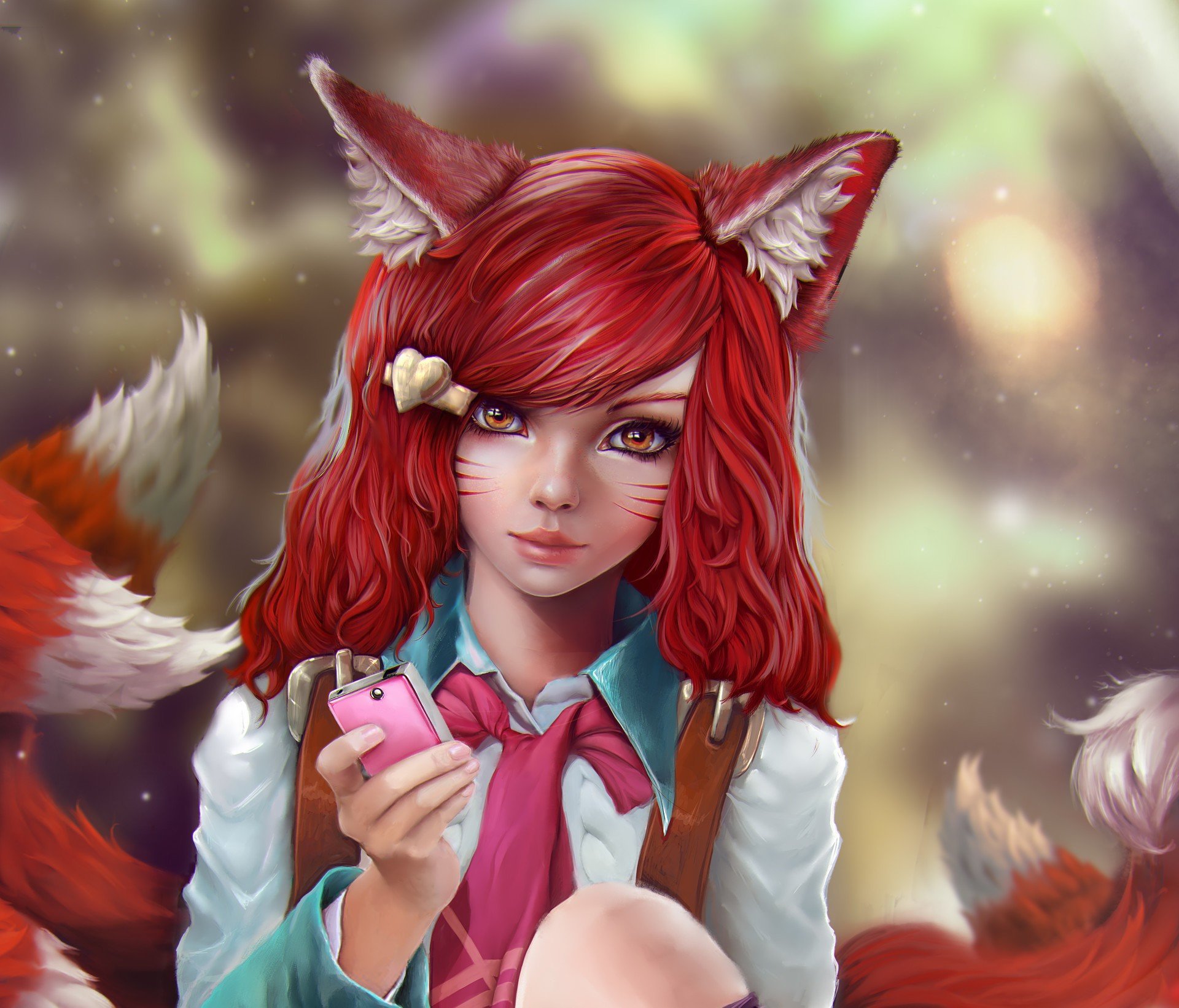 anime, Animal ears, Fox girl Wallpaper HD / Desktop and Mobile Background