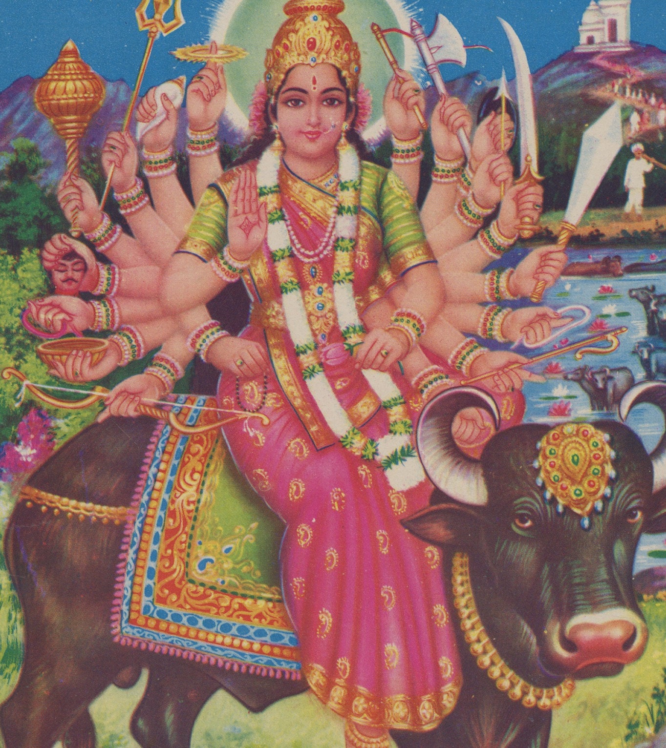 Buy Vihat Maa. Vintage Indian Hindu Devotional Poster Print Online in India