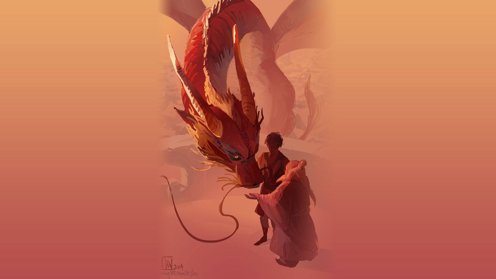 Download Avatar The Last Airbender Zuko, Iroh And Dragon Wallpaper