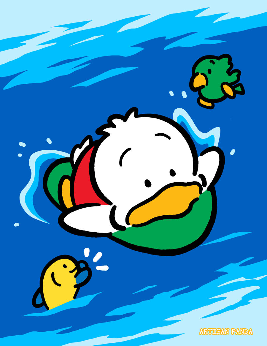Download Ahiru No Pekkle Swimming Wallpaper