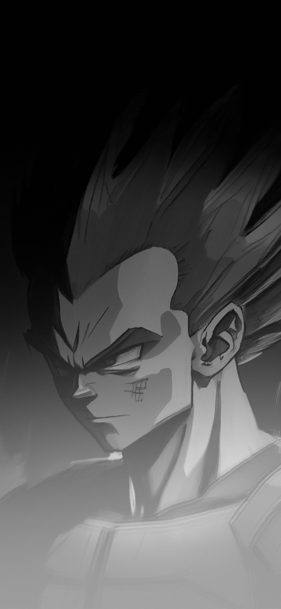 DBZ Vegeta Black and White Wallpaper Ball Wallpaper