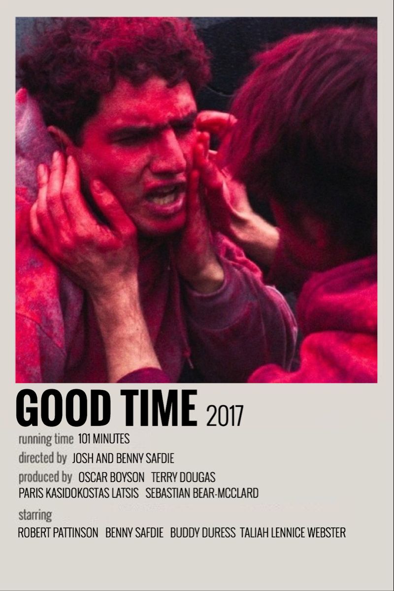 Good Time (2017). Iconic movie posters, Film posters minimalist, Movie posters minimalist