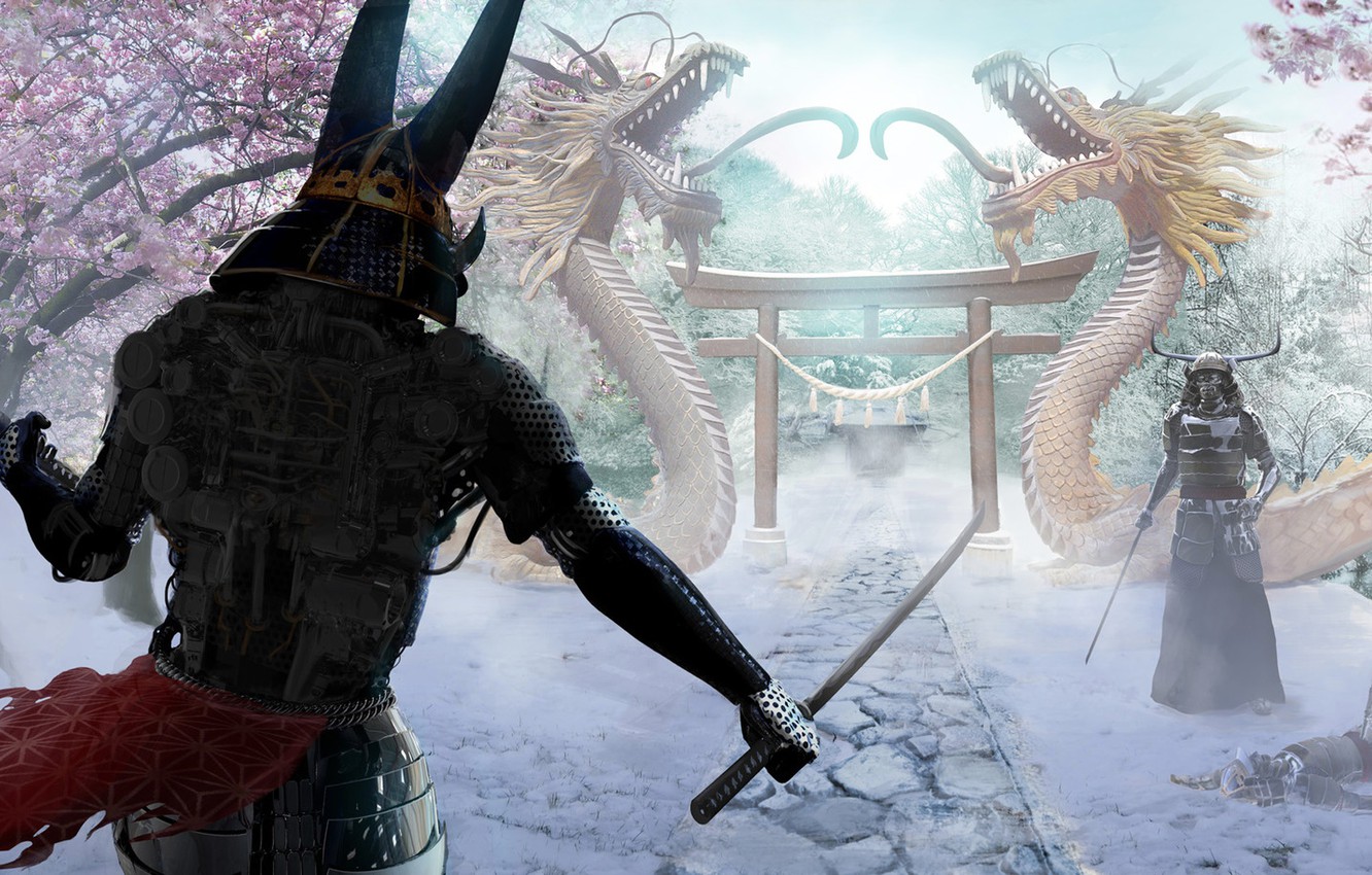 Wallpaper snow, samurai, Joseph Diaz, Snow Ronin image for desktop, section рендеринг