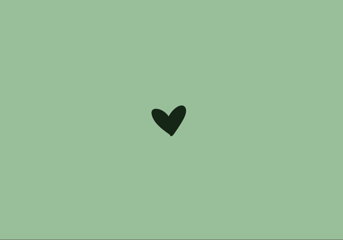 Sage Green Simple Heart Wallpaper. iPad wallpaper, Macbook wallpaper, iPhone background wallpaper