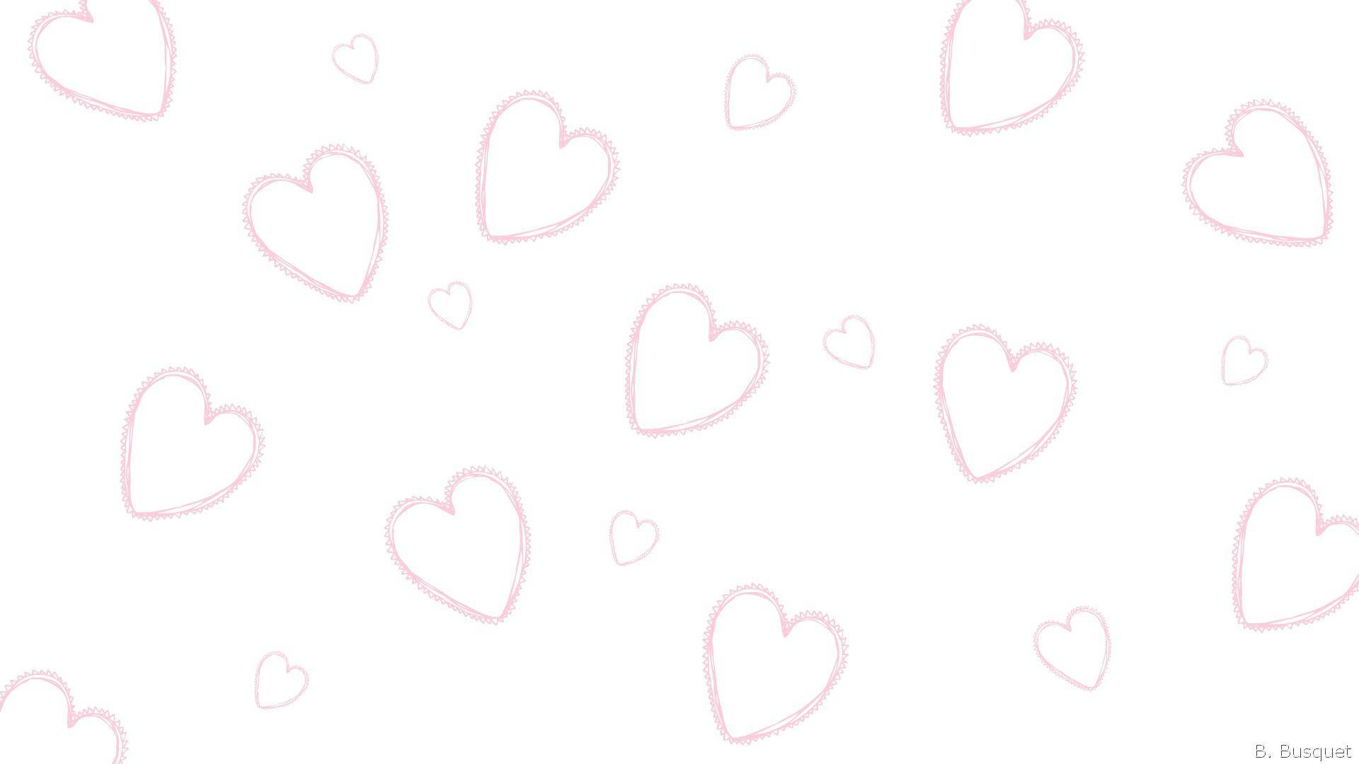 Download Pink White Heart Wallpaper