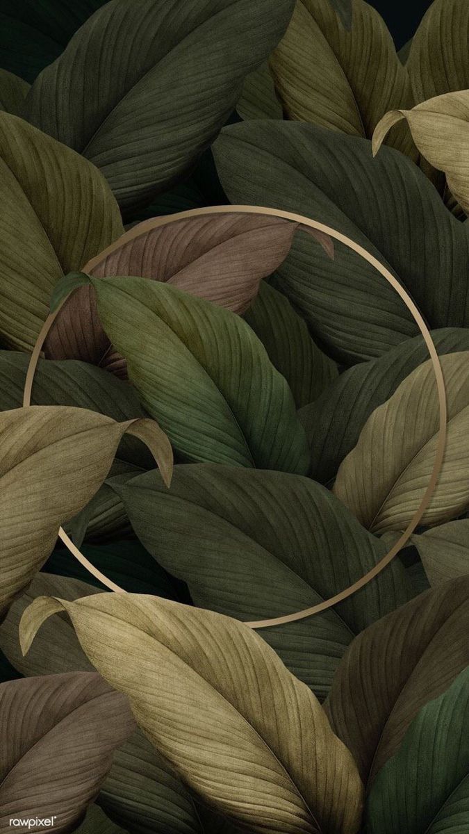 Minimalist Green Plant pattern by karsne  Brown artwork Earth tone  aesthetic Green aesthetic