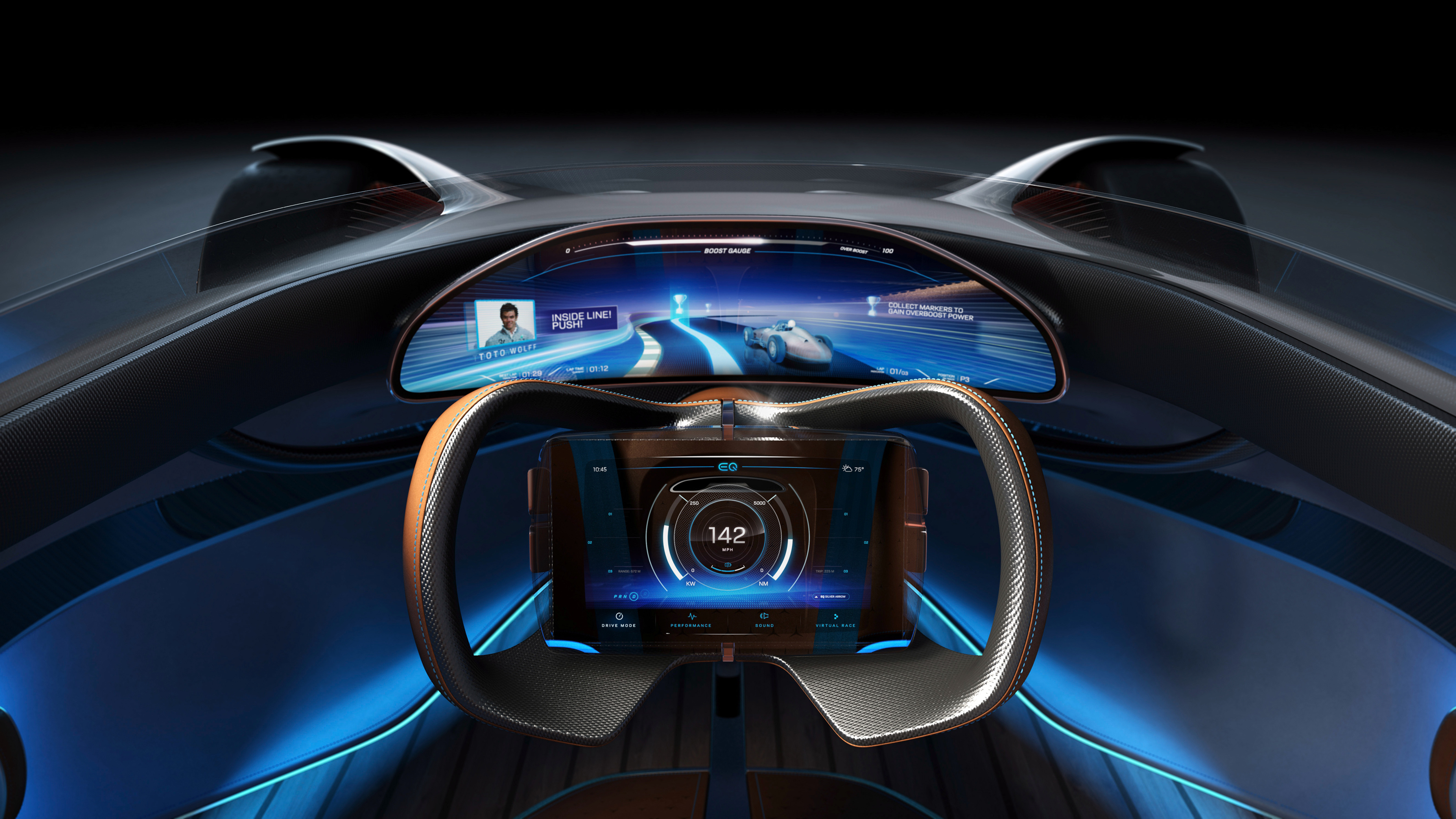 Mercedes Benz Vision EQ Silver Arrow Interior 4K Wallpaper Car Wallpaper