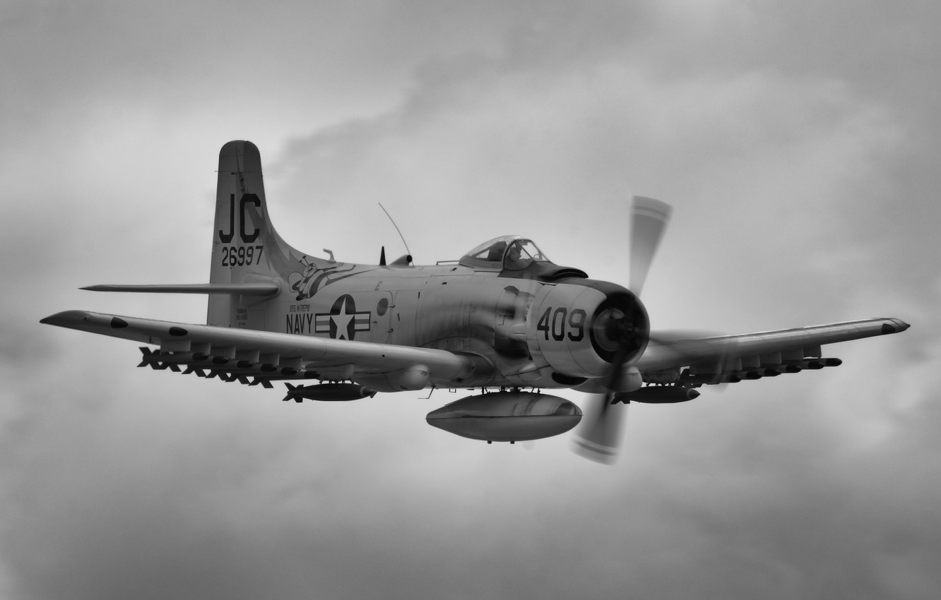Wallpaper Attack, Skyraider, Skyraider, A 1 Image For Desktop, Section авиация