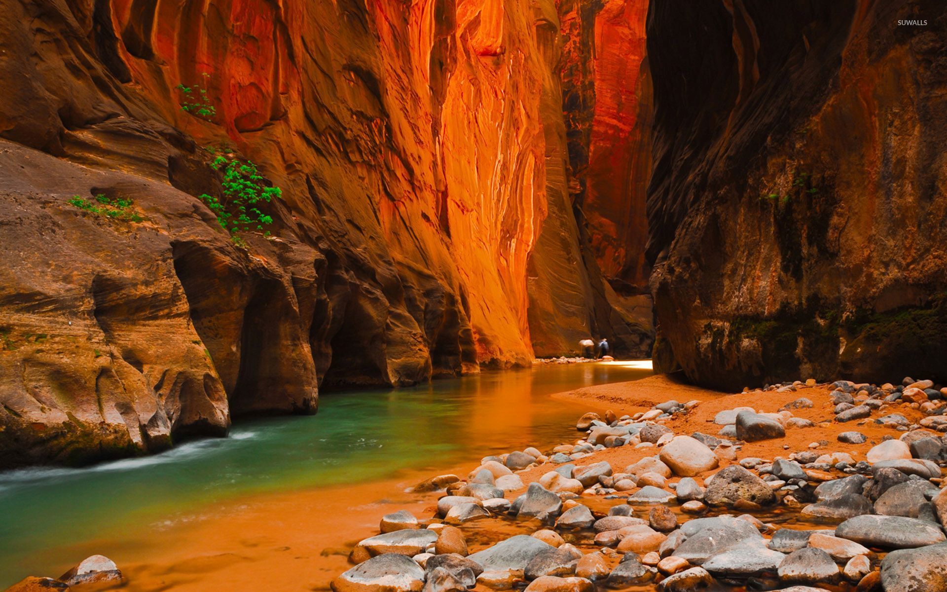 Green river in the cave wallpaper wallpaper